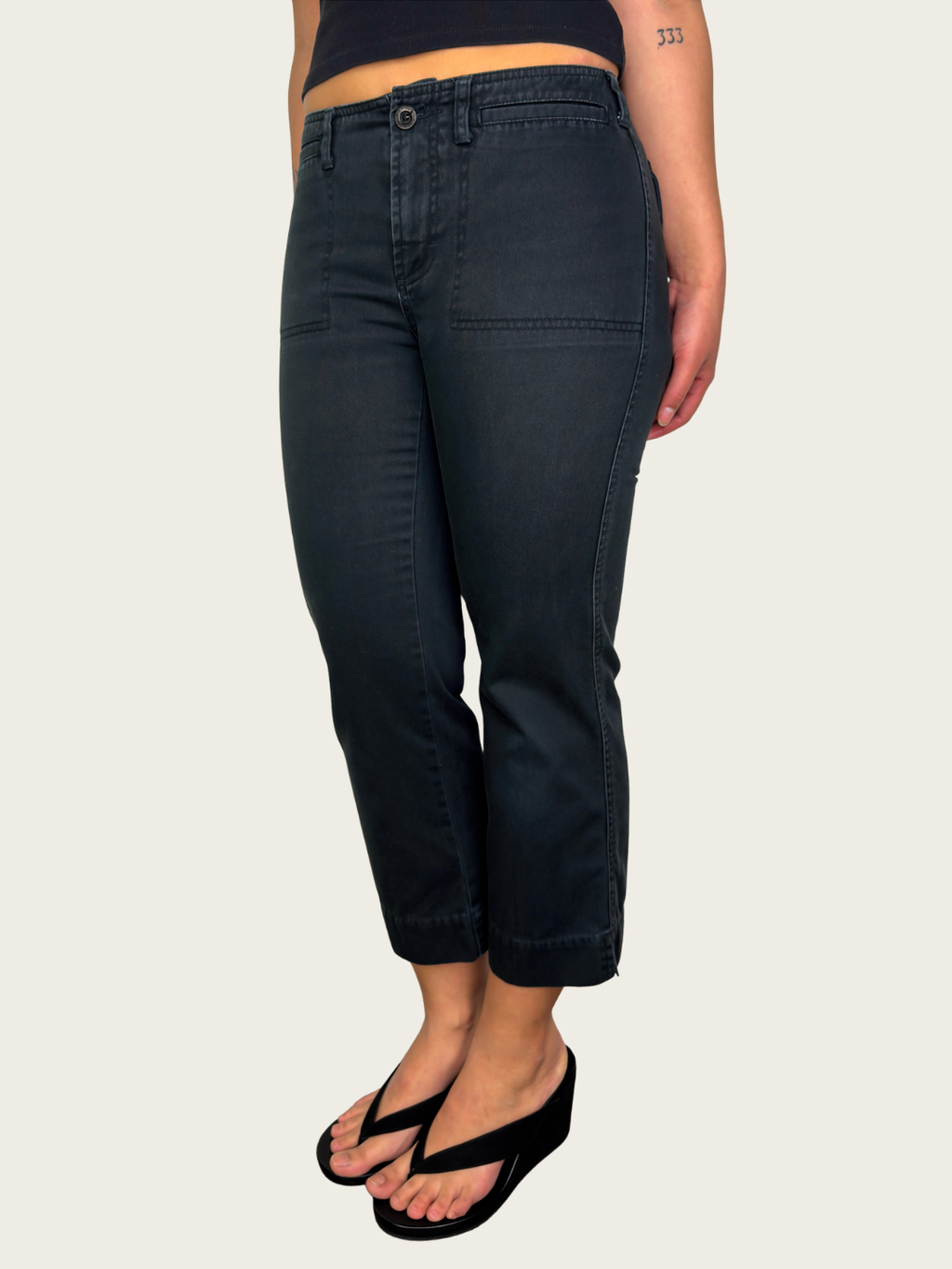 00s Esprit Black Utility Capri Pants - Size XS