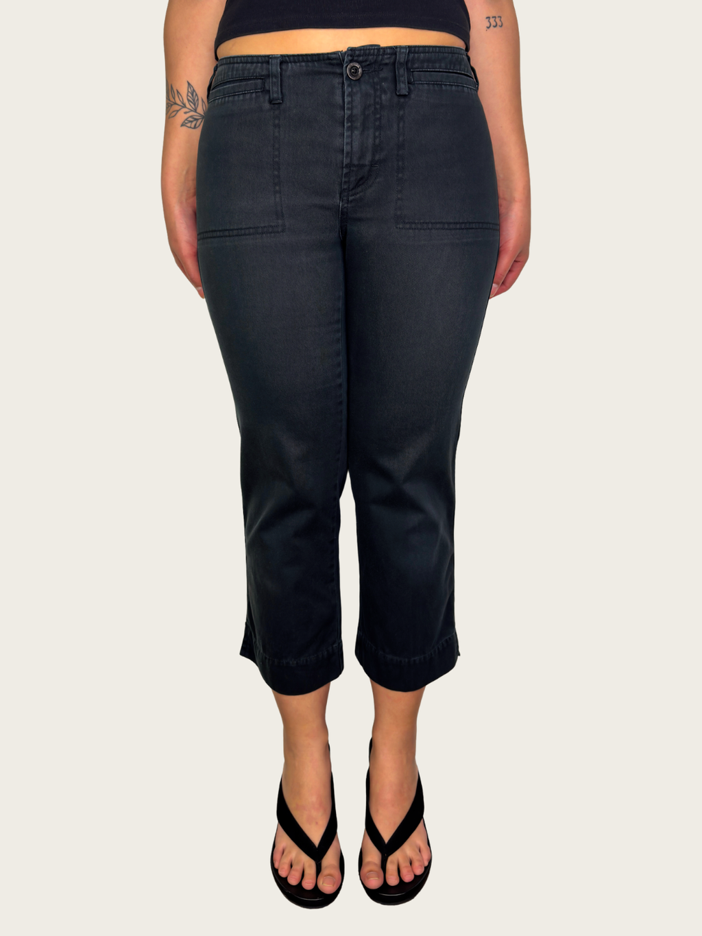 00s Esprit Black Utility Capri Pants - Size XS