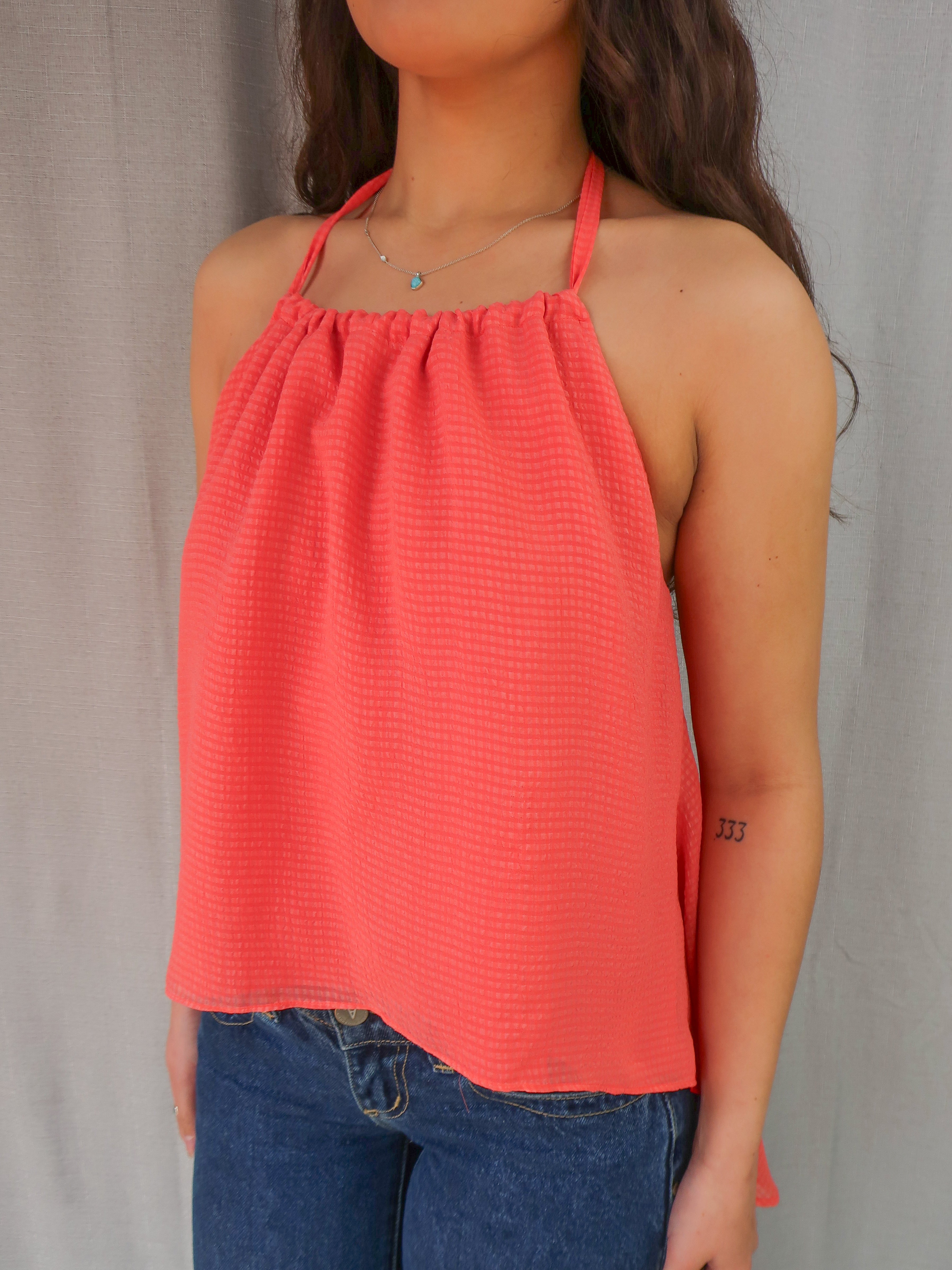 00s Anise Layered Halter Top - Size S