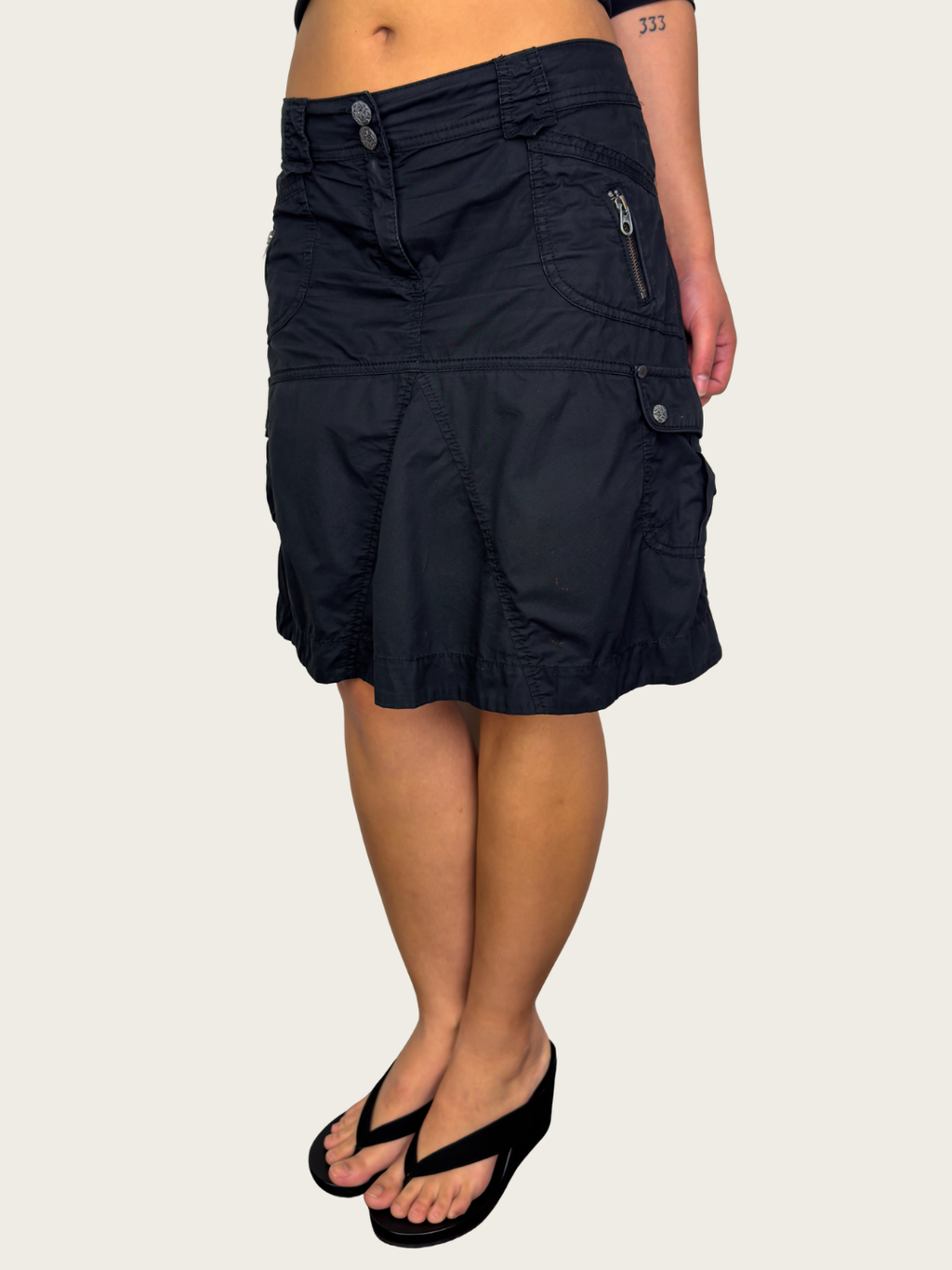 00s Esprit Black Cargo Mini Skirt - Size M