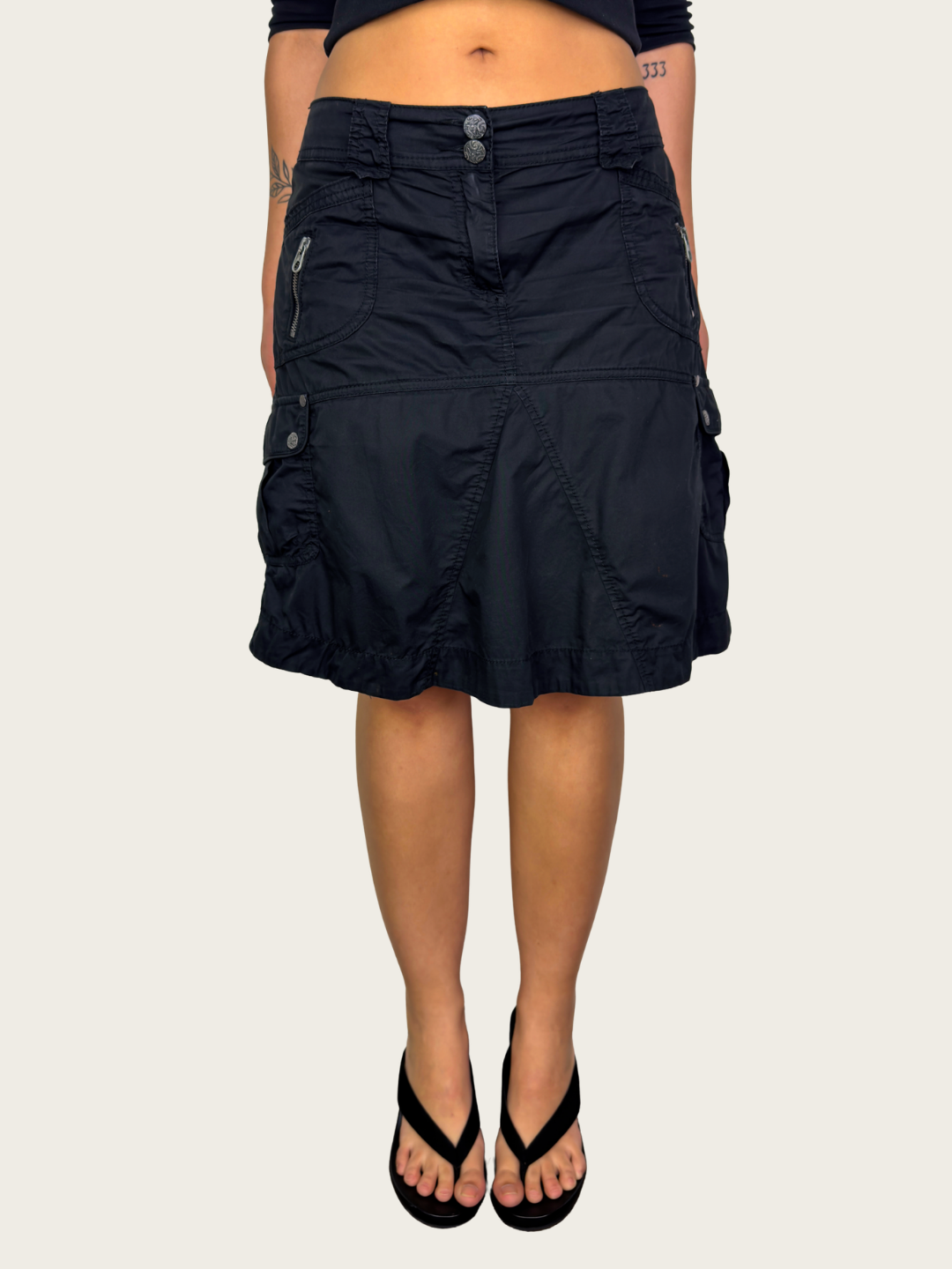 00s Esprit Black Cargo Mini Skirt - Size M