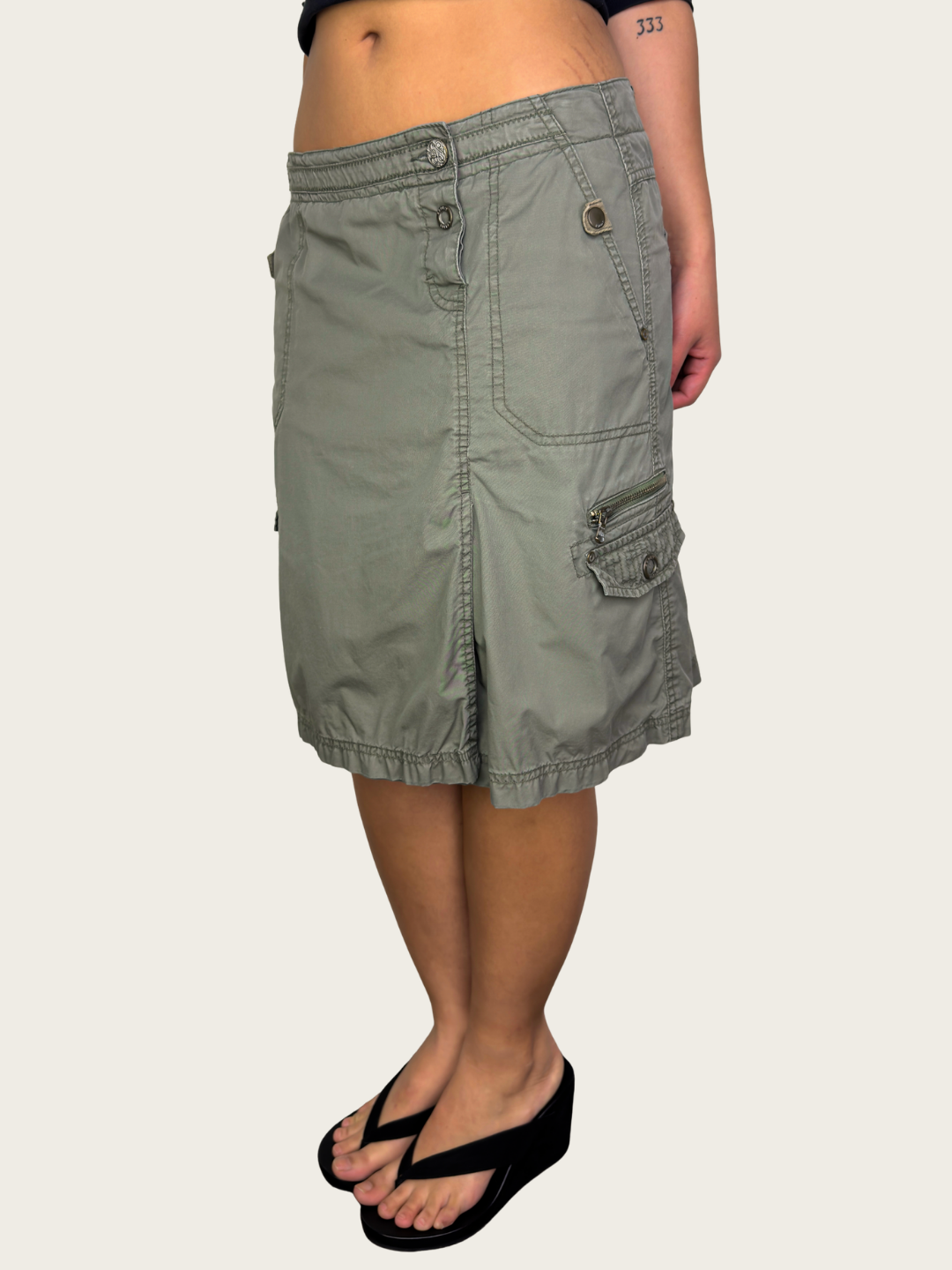 00s Esprit Khaki Cargo Mini Skirt - Size M