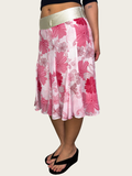 00s Heart Pink Floral Midi Skirt - Size S