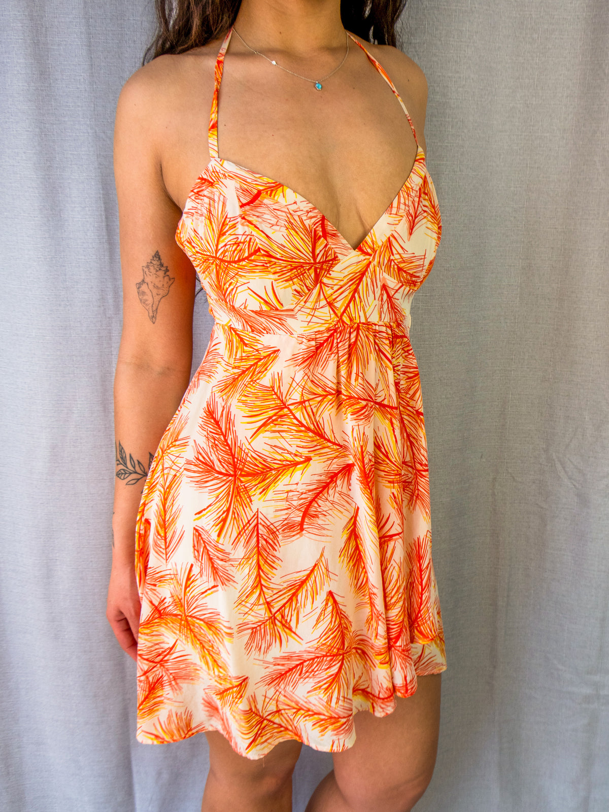 00s Bluejuice Silk Neck Halter Dress - Size S