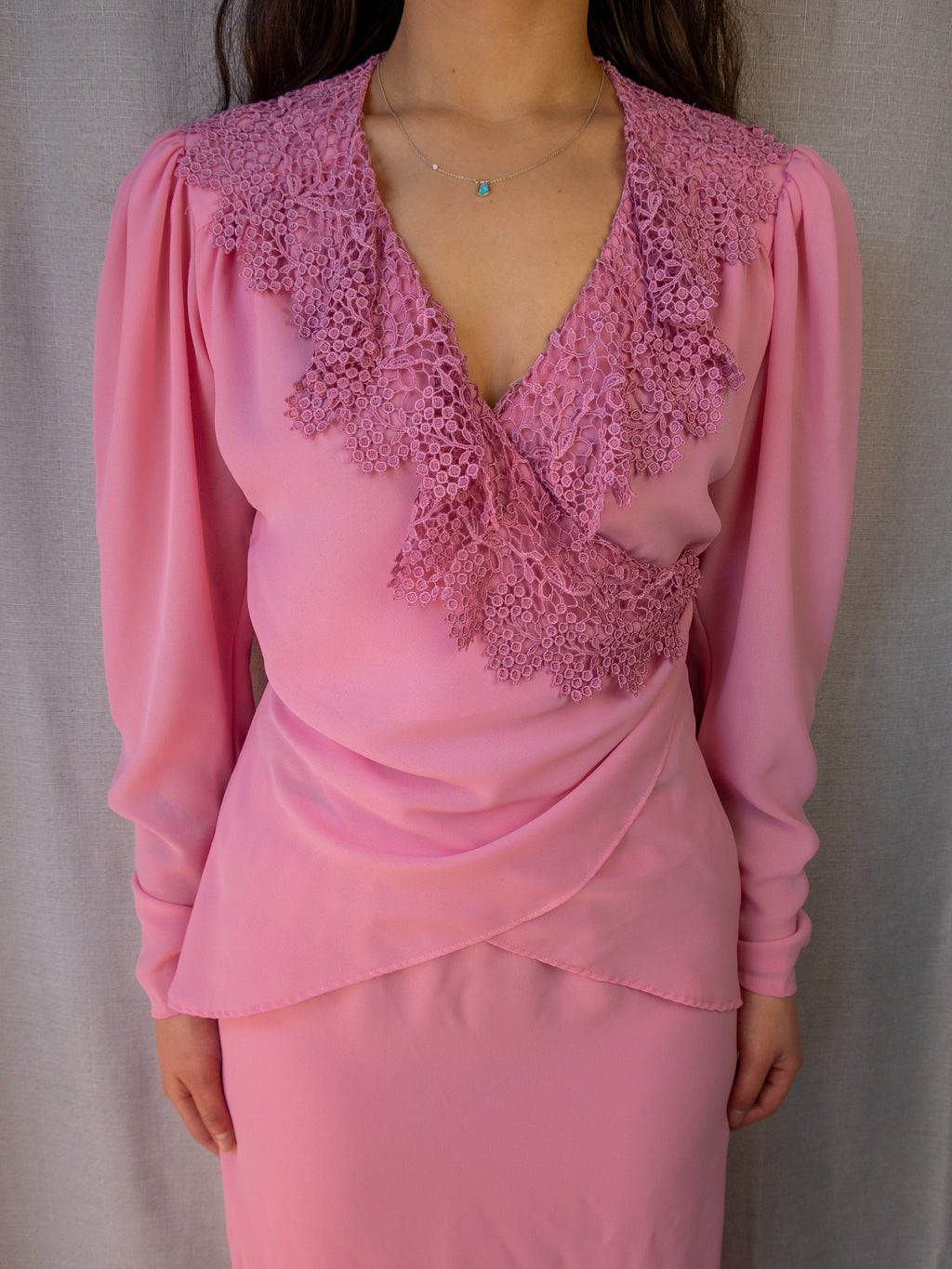 Vintage Young Edwardian Lace Two Piece Set - Size XS/S