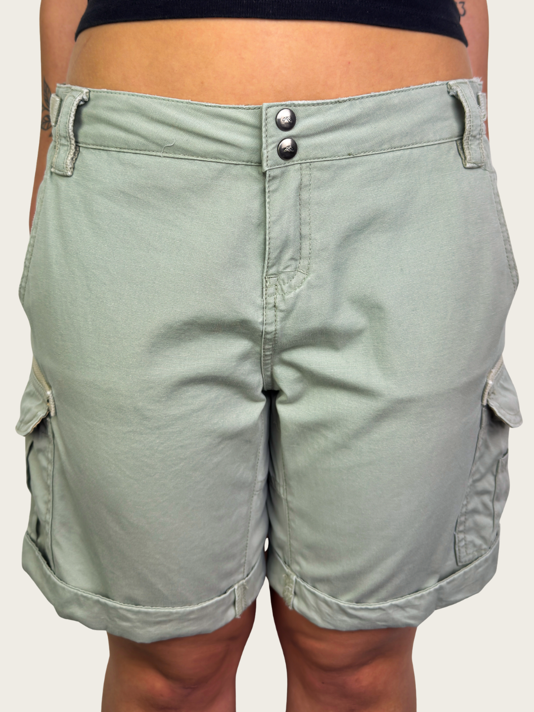 00s Rusty Sage Cargo Mini Shorts - Size M