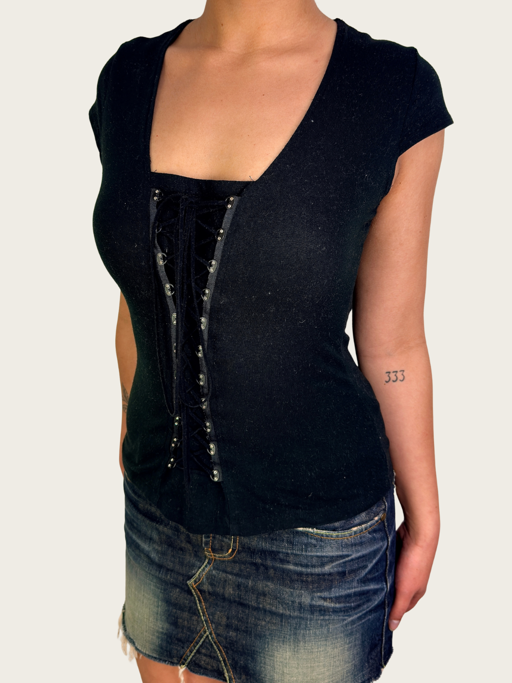 00s Kona Lace Up Baby Tee - Size S