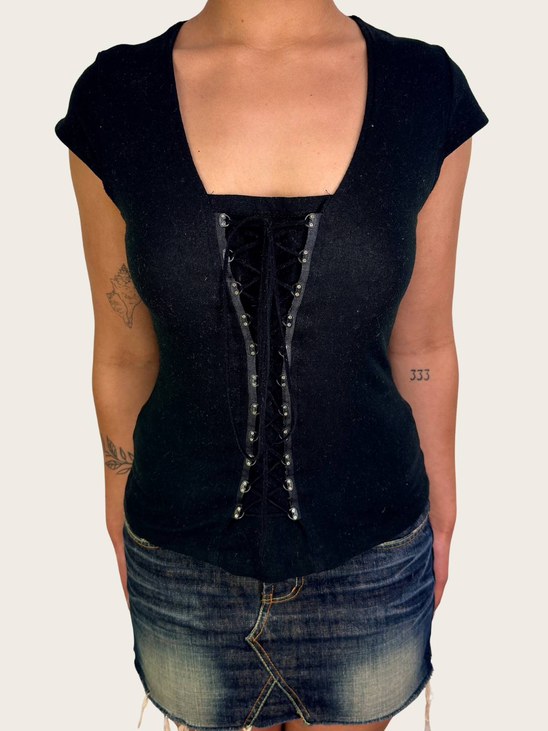 00s Kona Lace Up Baby Tee - Size S