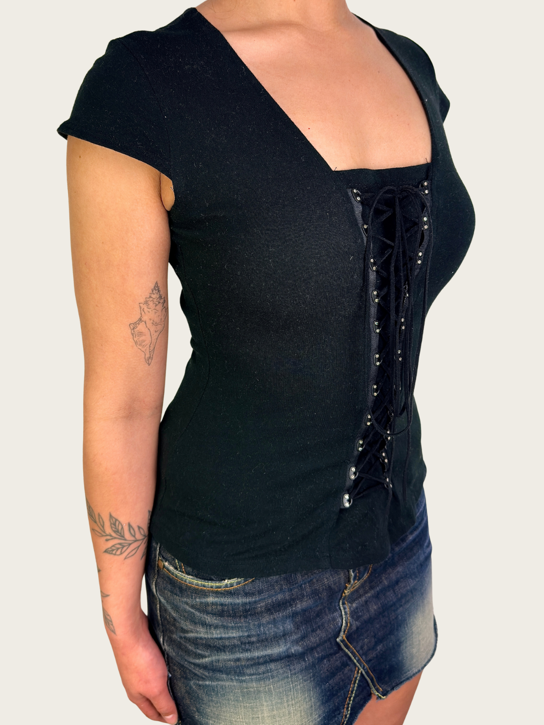 00s Kona Lace Up Baby Tee - Size S
