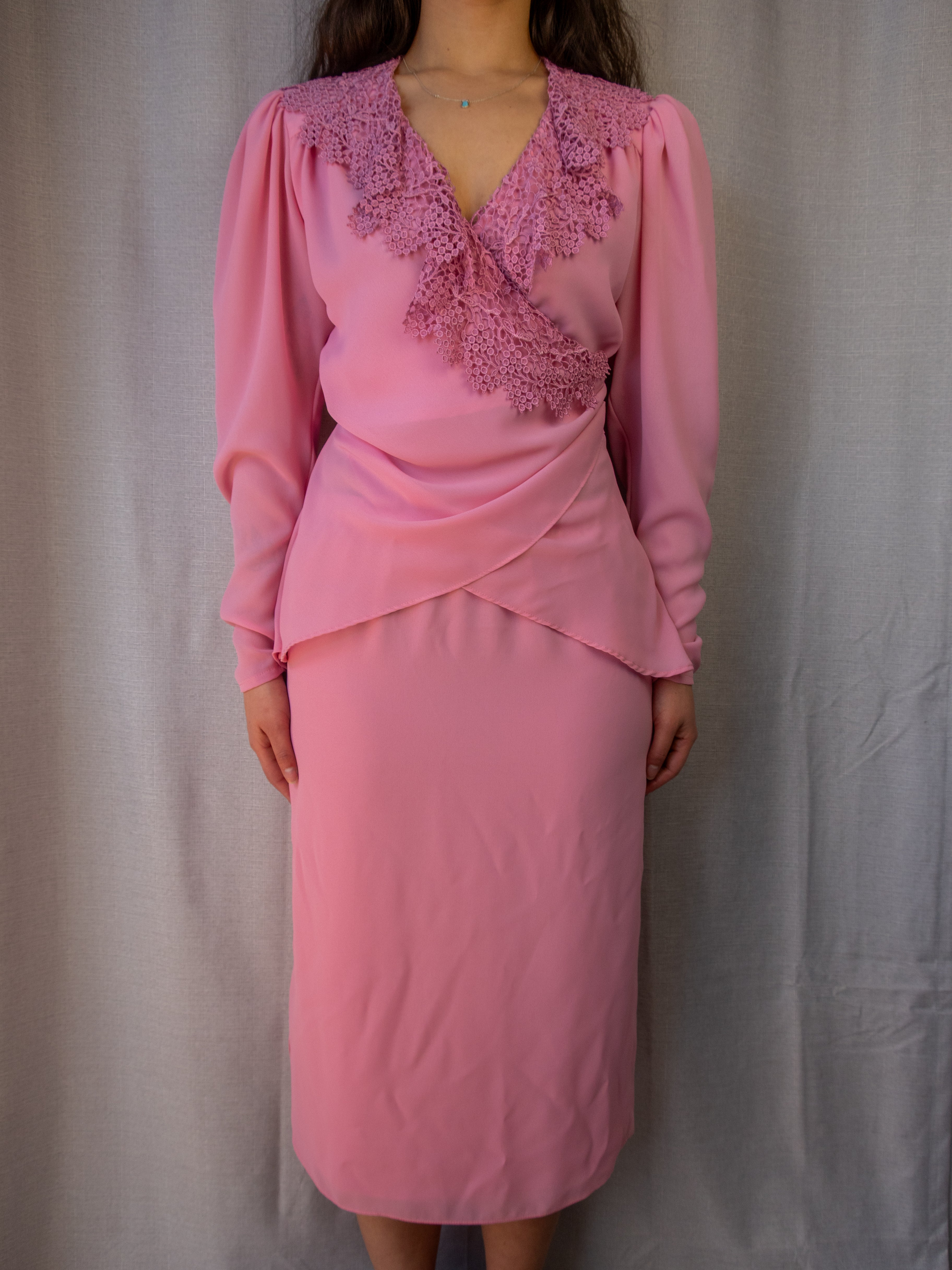 Vintage Young Edwardian Lace Two Piece Set - Size XS/S