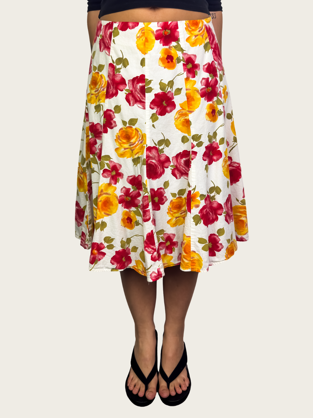 00s Simona Sport Floral Midi Skirt - Size S