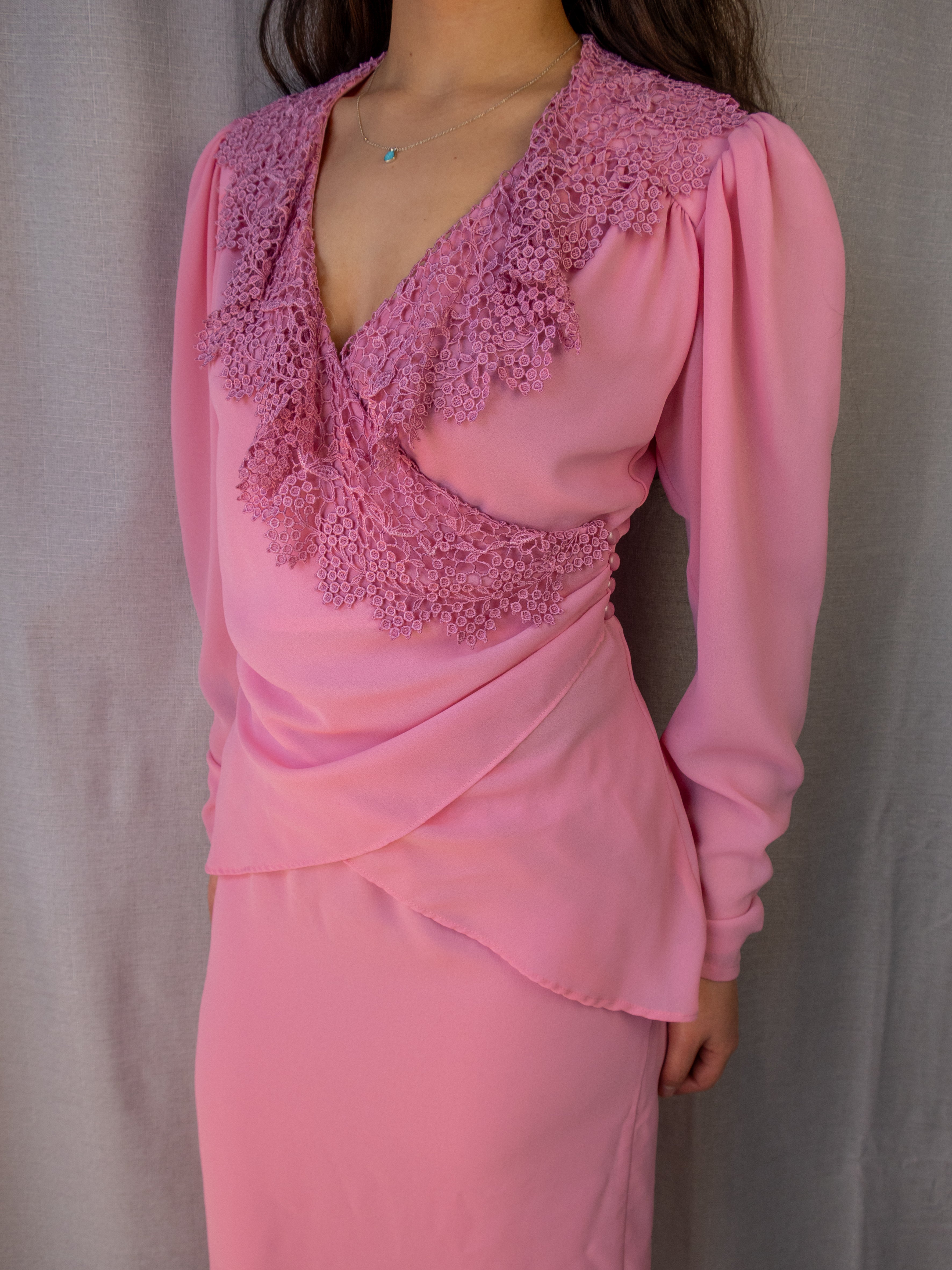 Vintage Young Edwardian Lace Two Piece Set - Size XS/S