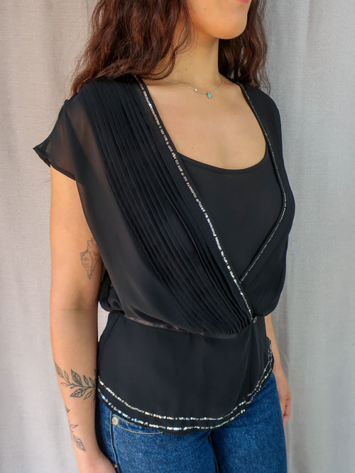 00s InWear Sheer Sequin Blouse - Size S