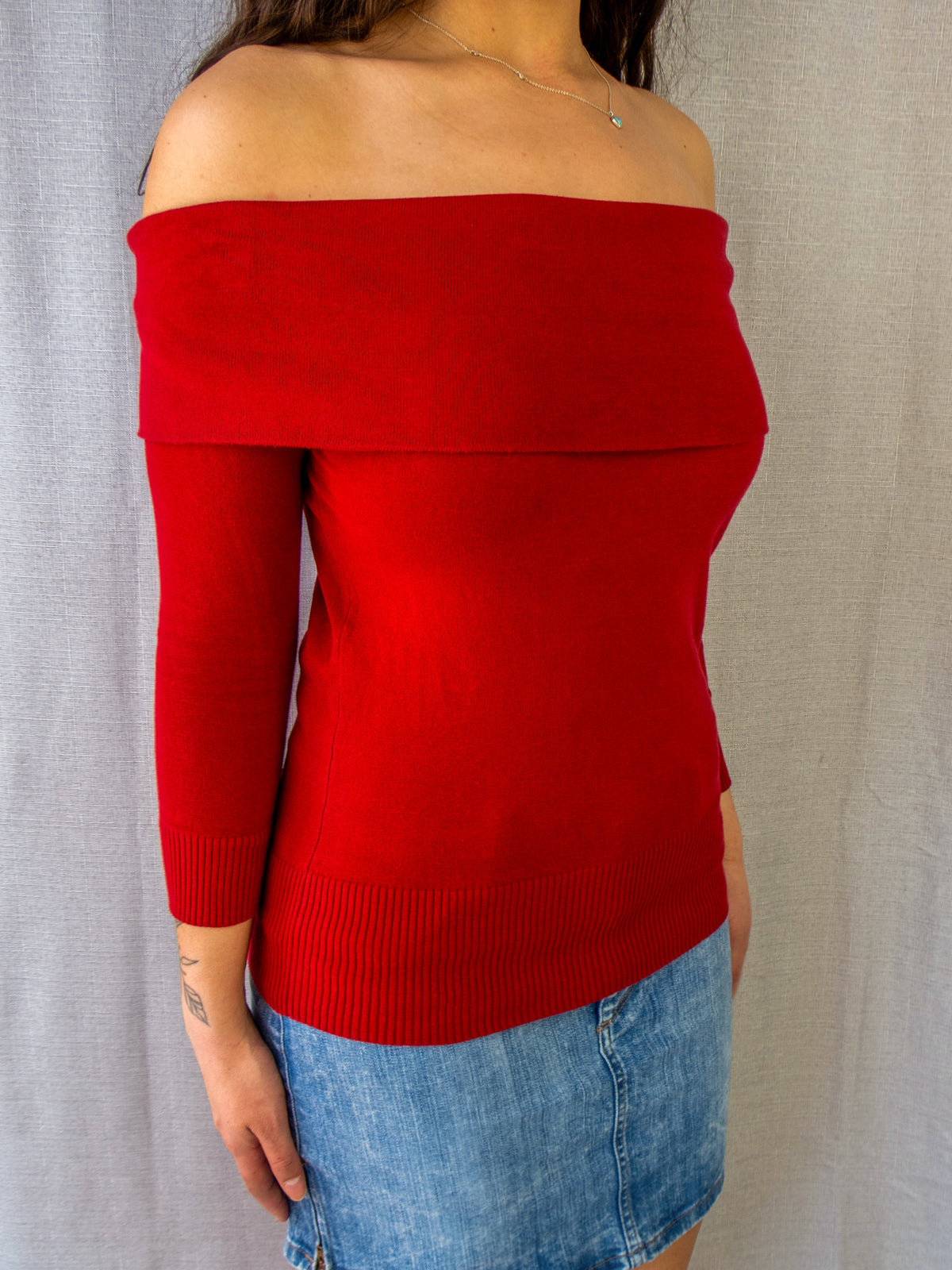 00s Esprit Off-Shoulder Knit - Size XS