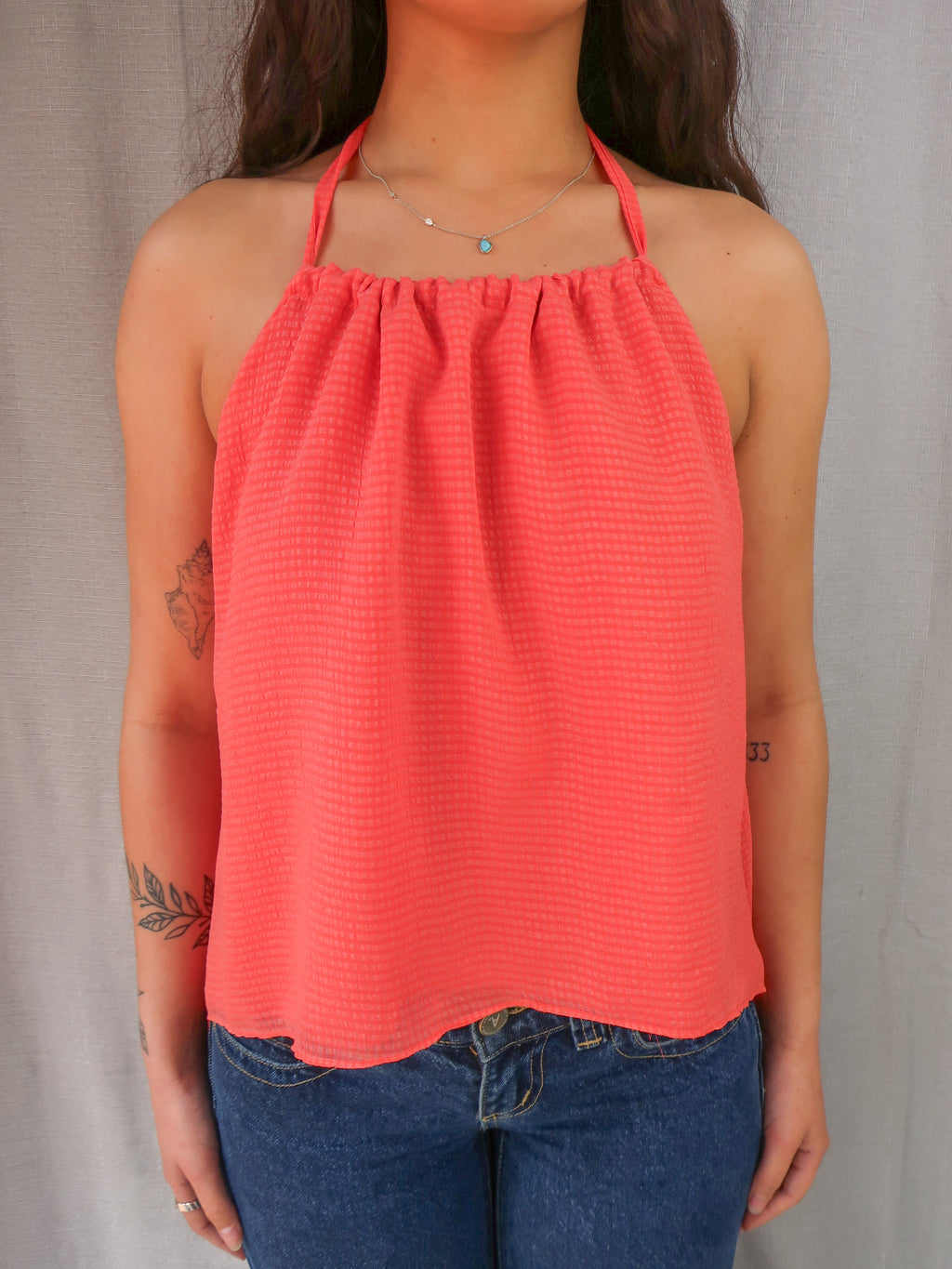 00s Anise Layered Halter Top - Size S