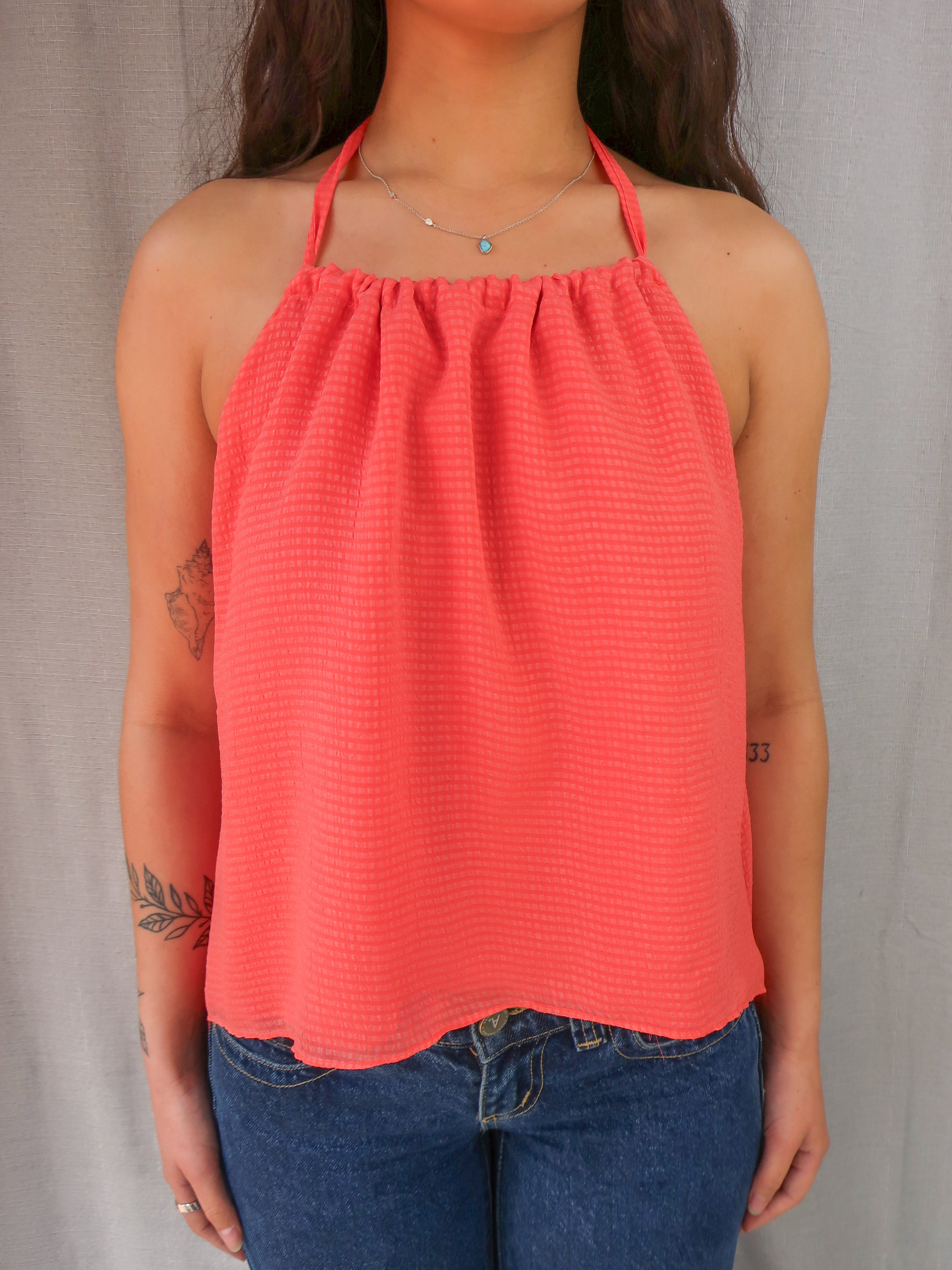 00s Anise Layered Halter Top - Size S