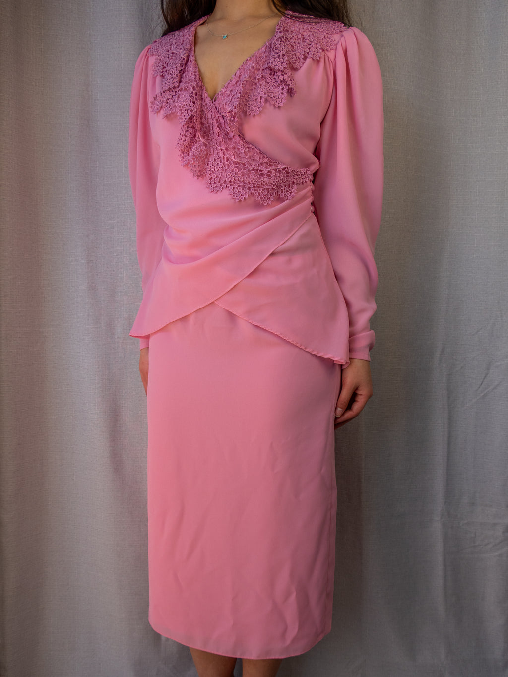 Vintage Young Edwardian Lace Two Piece Set - Size XS/S