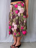 00s InWear Jackpot Hand Painted Floral Midi Skirt - Size S