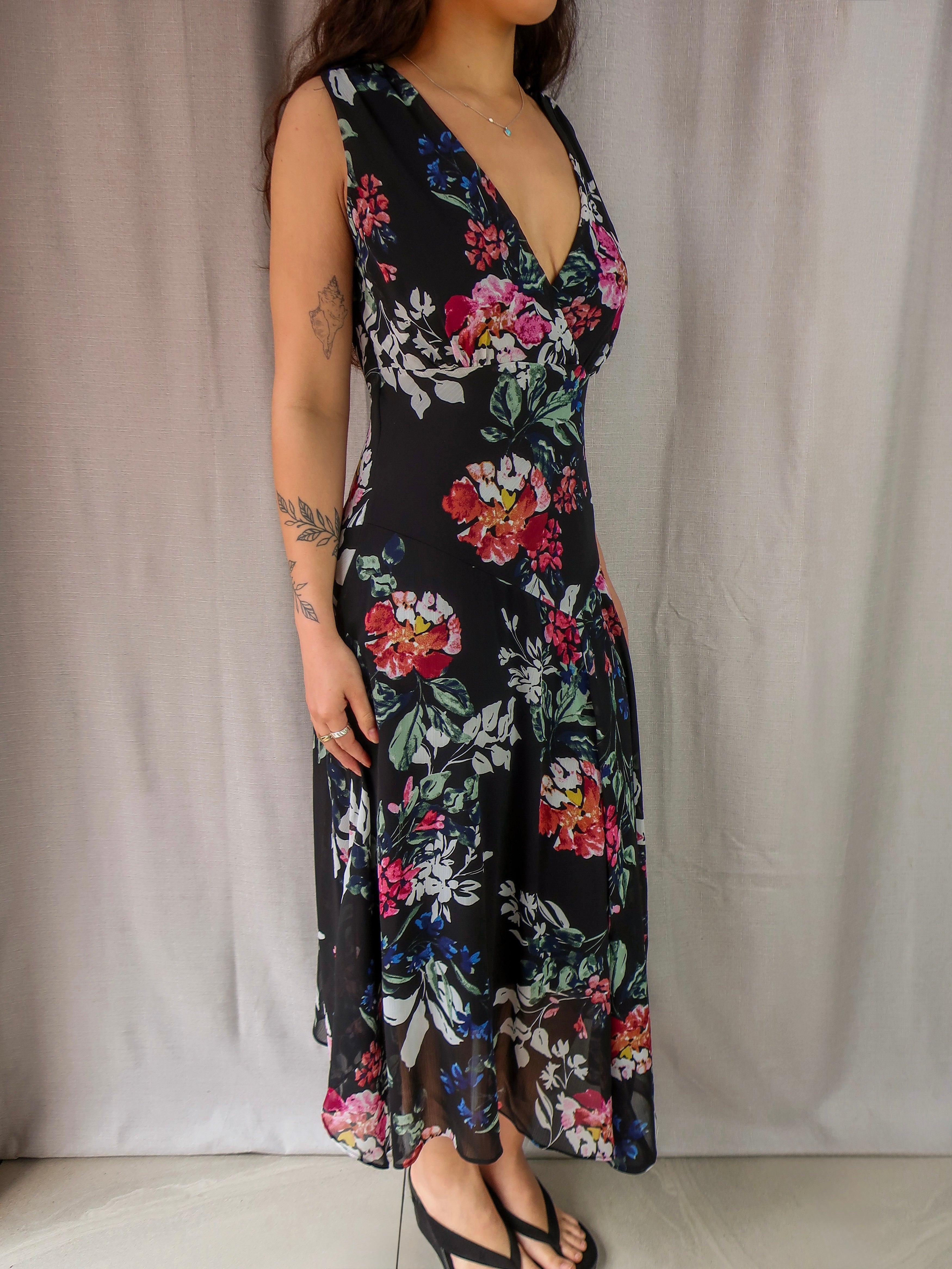 Liz Jordan Floral Maxi Dress - Size S