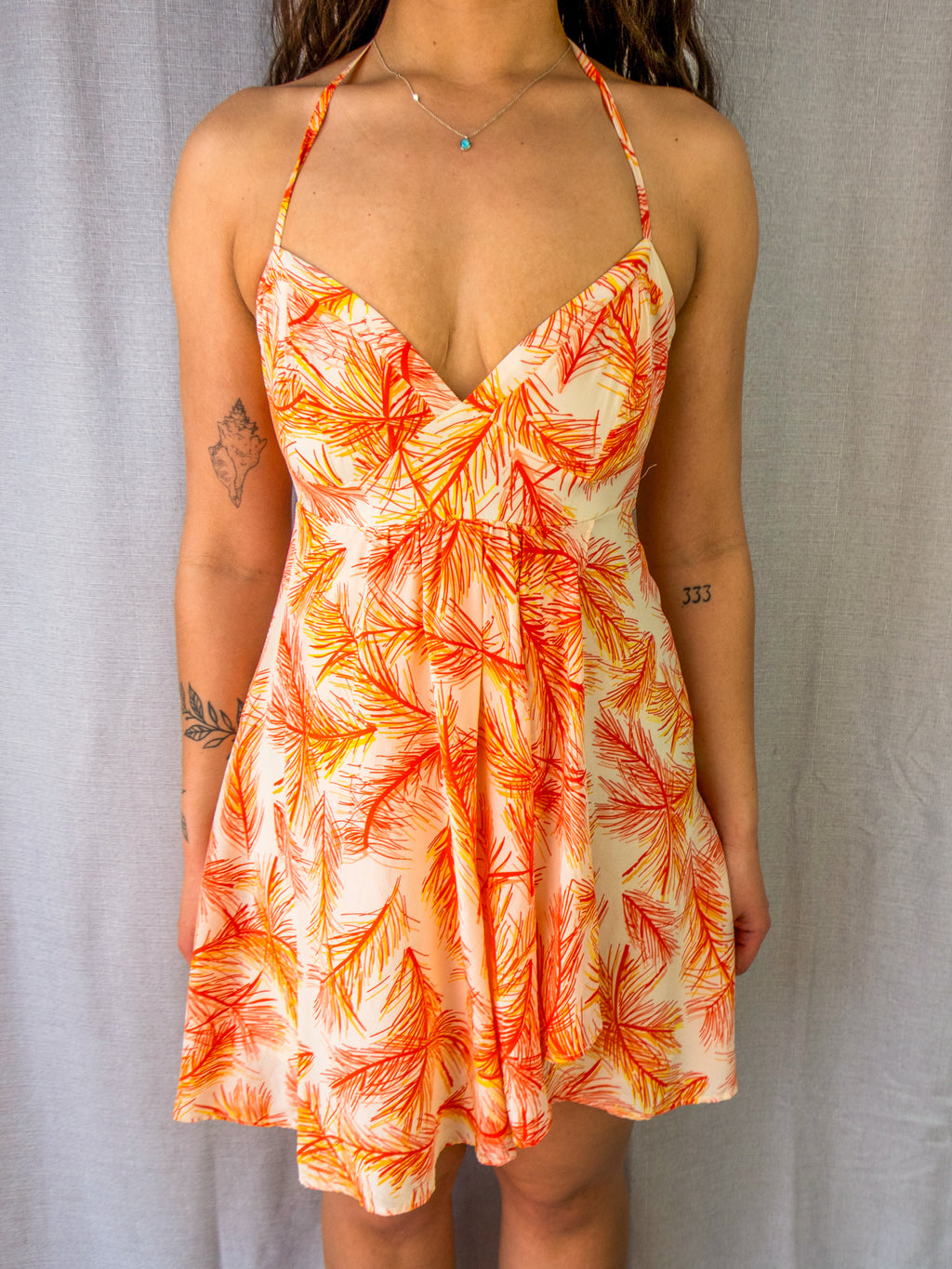 00s Bluejuice Silk Neck Halter Dress - Size S