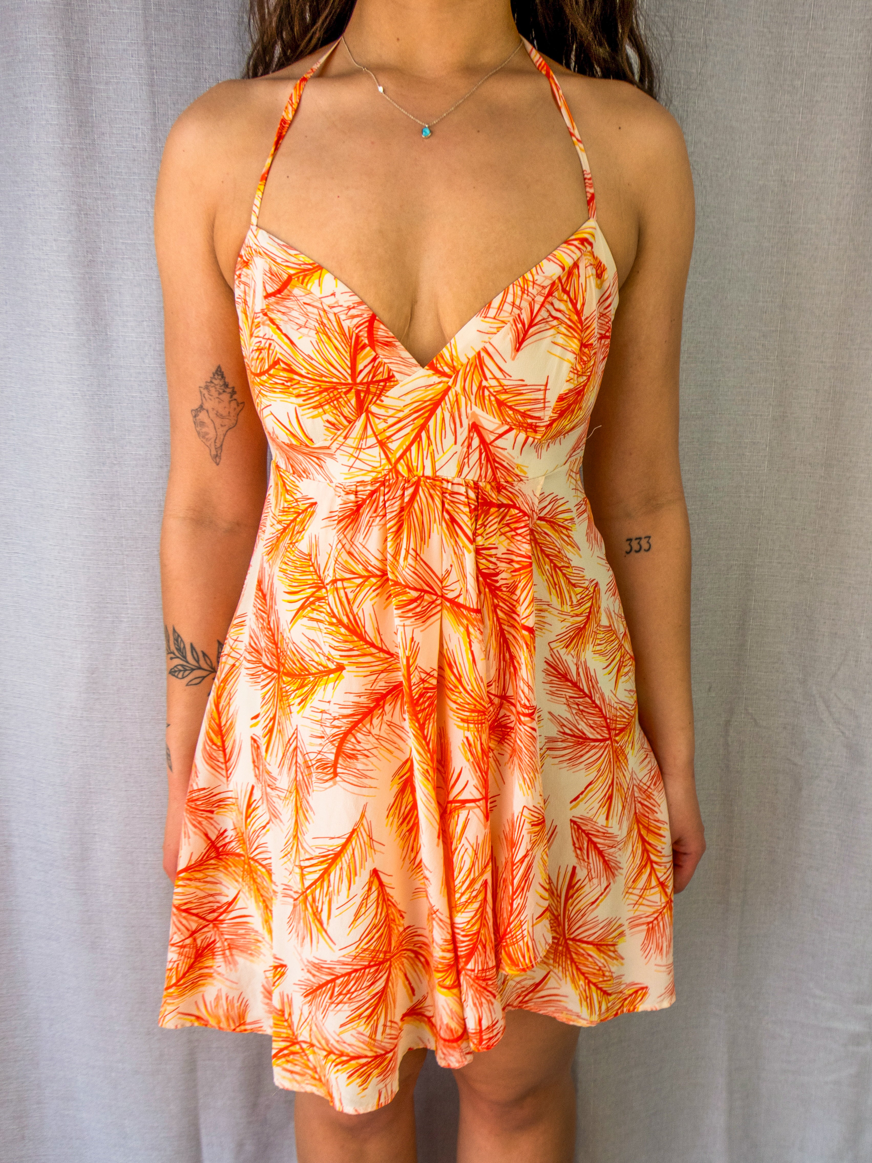 00s Bluejuice Silk Neck Halter Dress - Size S