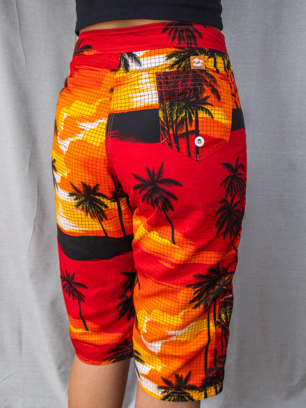Y2K Billabong Board Shorts - Sunset Palm Print - Size 8