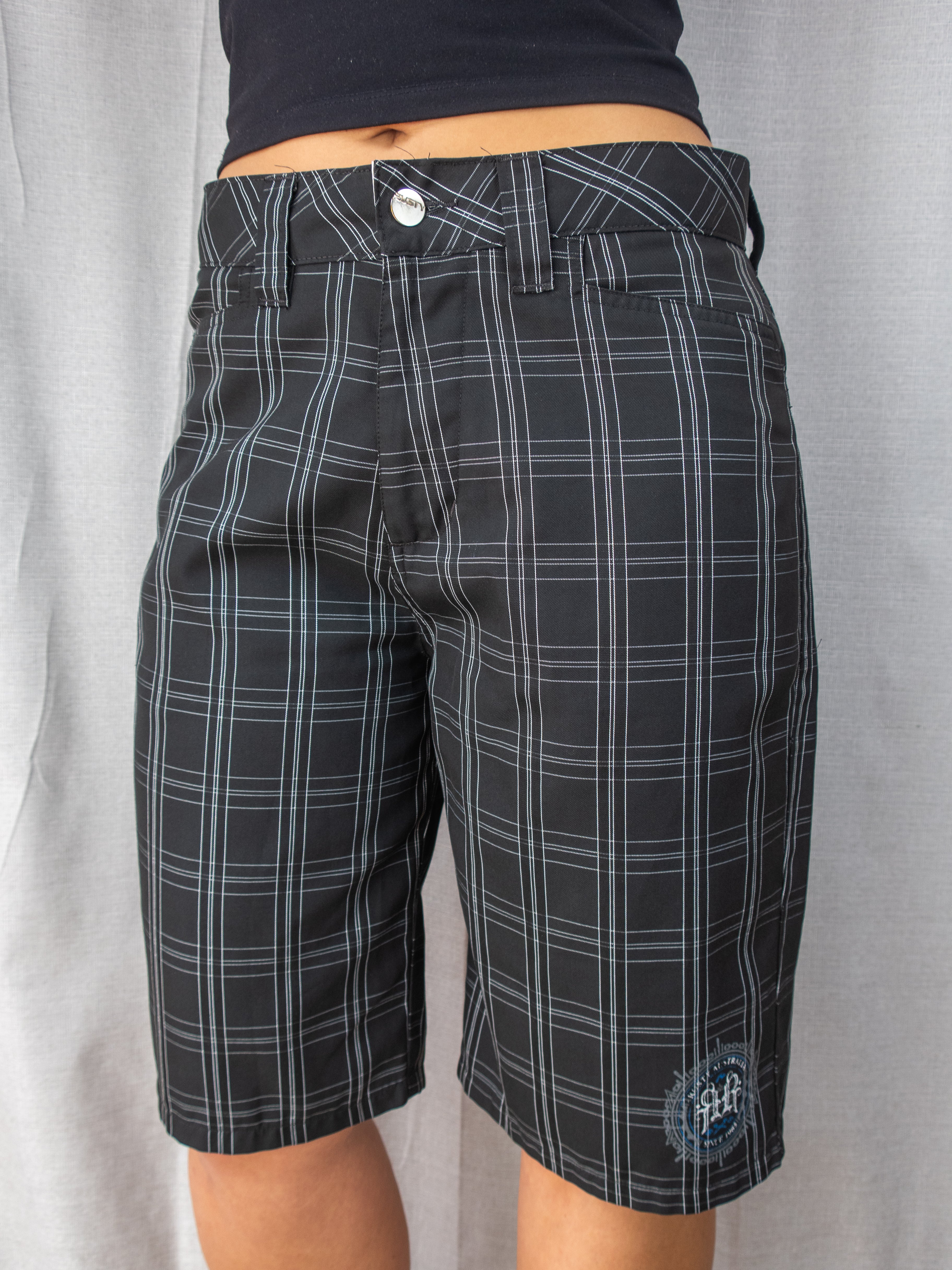 Y2K Rusty Shorts - Black Check - Size 8