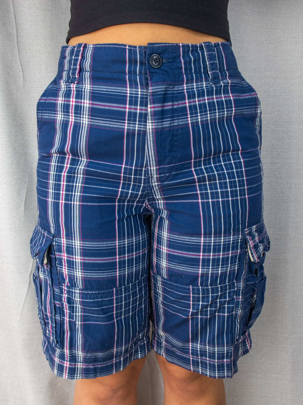 Gap Cargo Shorts - Navy Check - Size 6