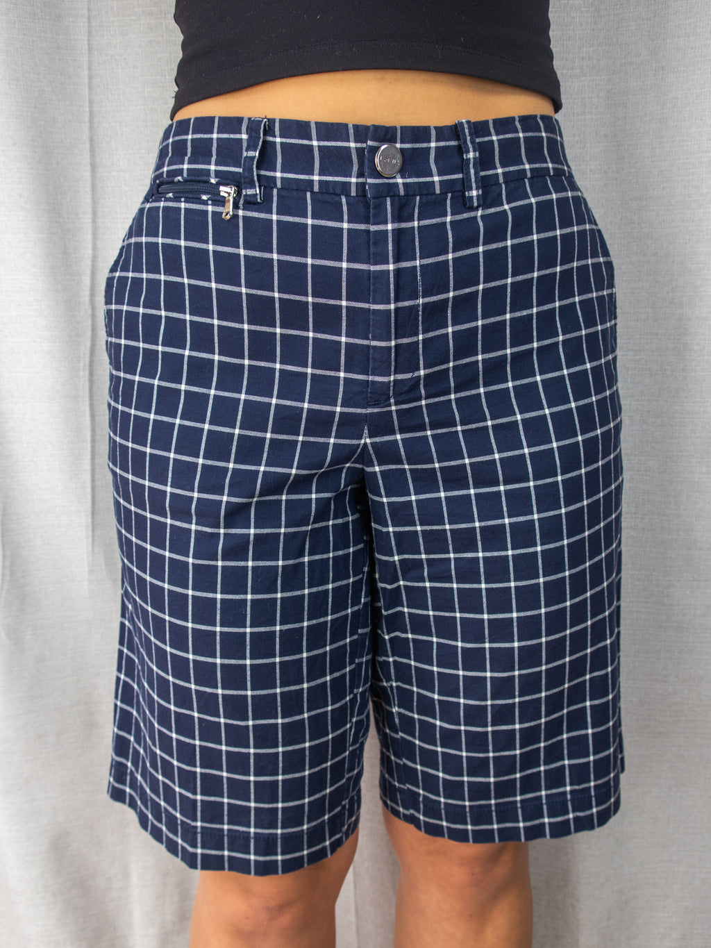 Y2K Ralph Lauren Check Shorts - Navy Check - Size 6