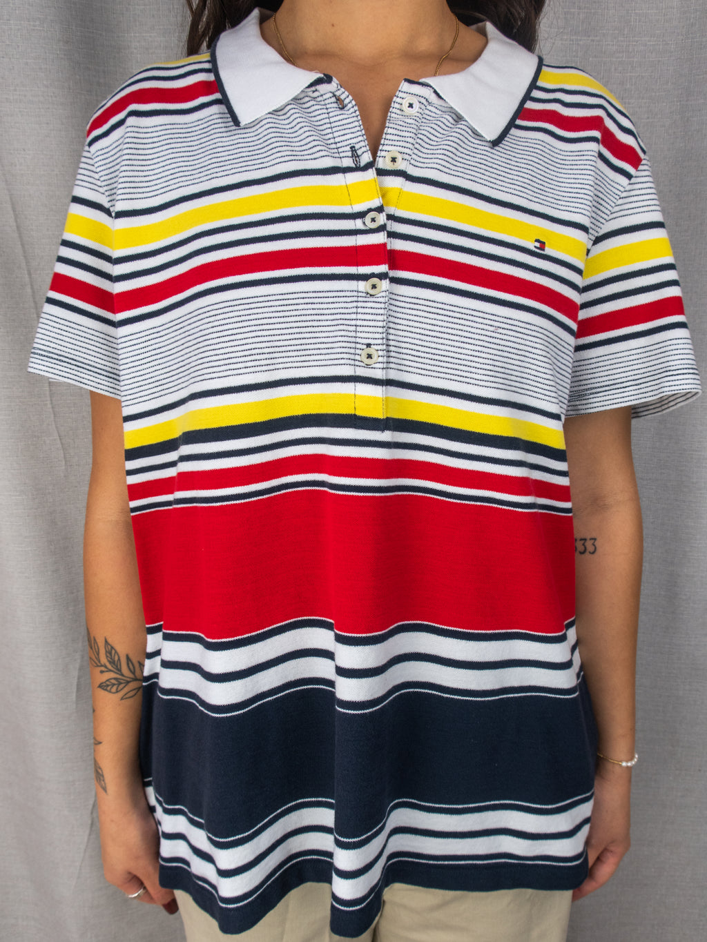 Tommy Hilfiger Polo Shirt - Striped Oversized - XXL