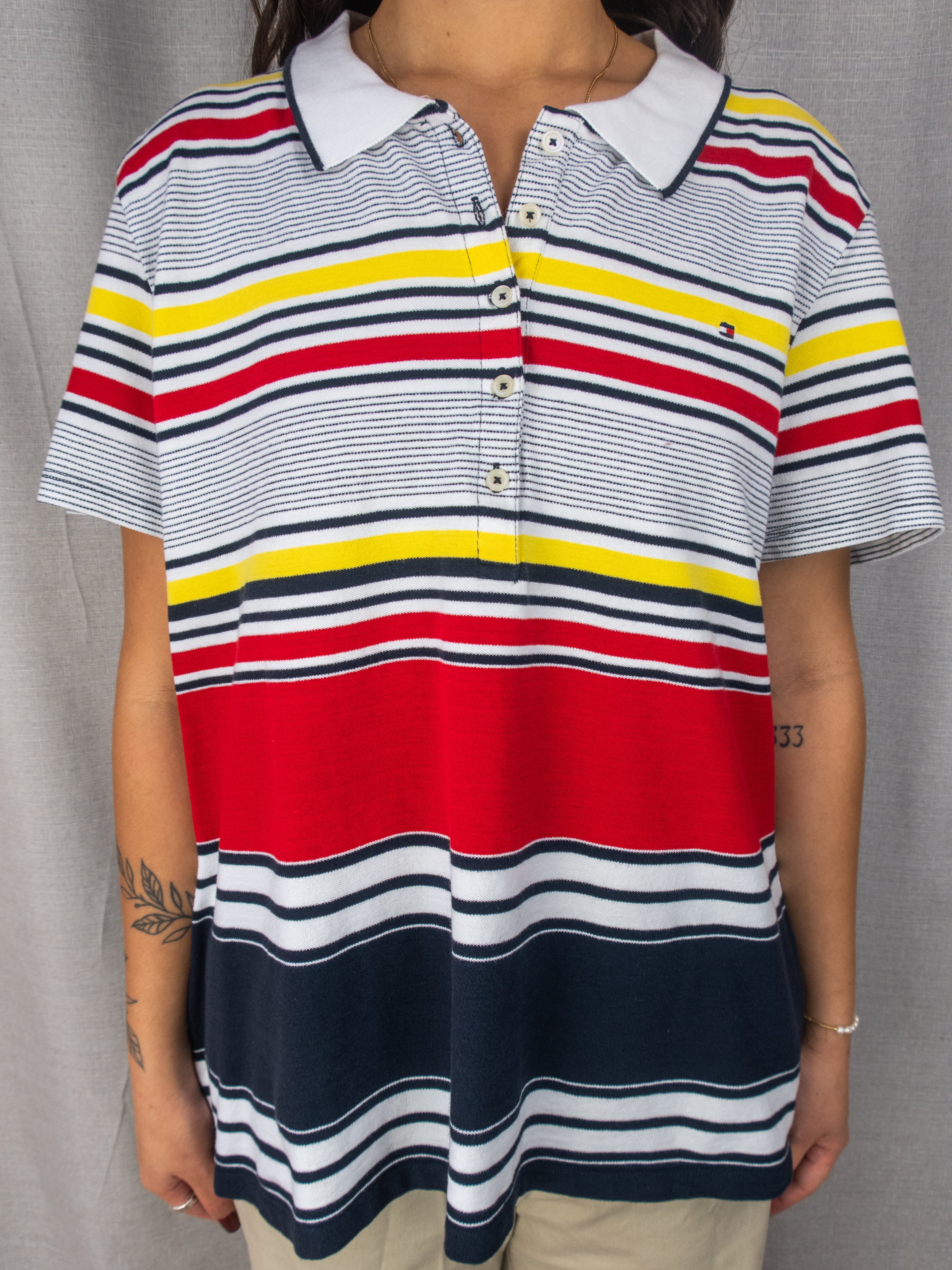Tommy Hilfiger Polo Shirt - Striped Oversized - XXL