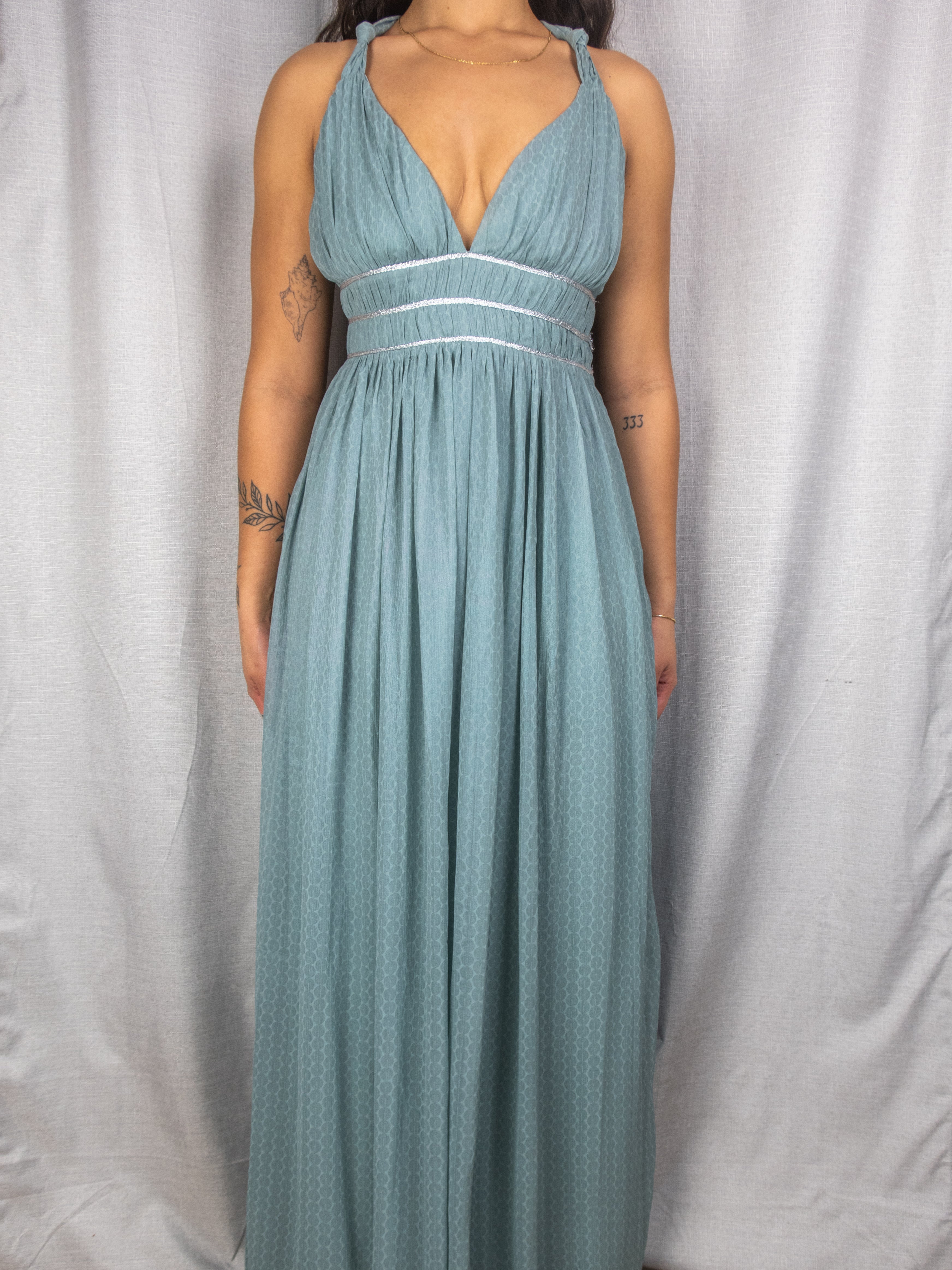 Martini Maxi Dress - Halter Chiffon - Size 8