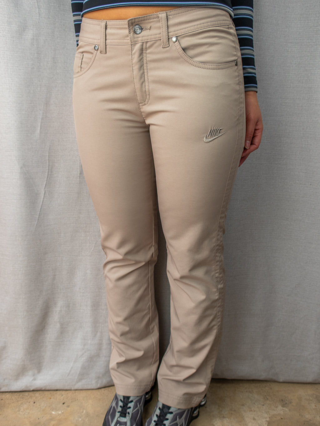 Y2K Nike Pants - Beige Straight Leg - Size S