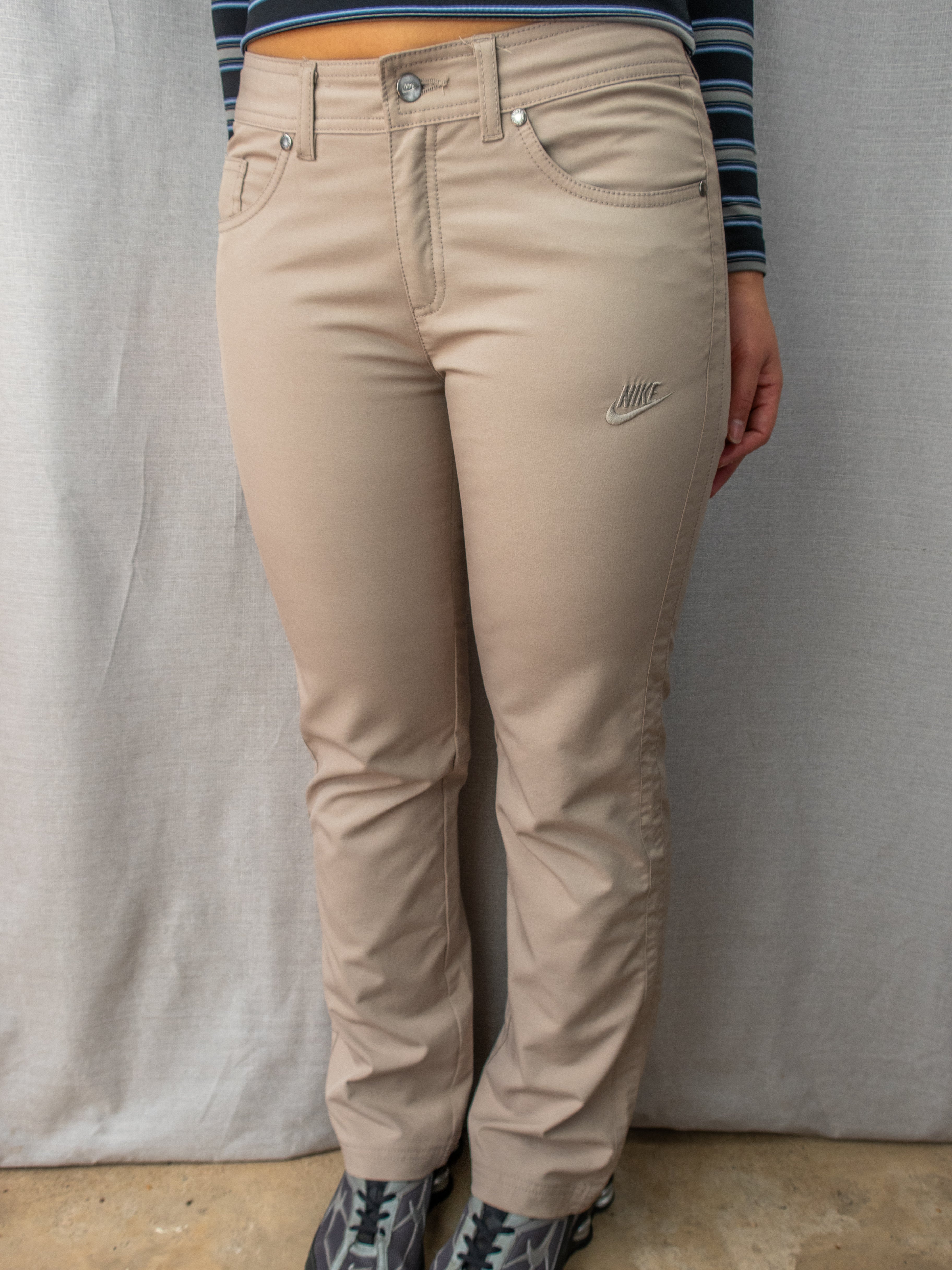 Y2K Nike Pants - Beige Straight Leg - Size S