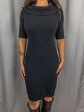 Y2K Esprit Knit Dress - Black Cowl Neck - Size XS