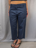 Y2K Jigsaw Capri Pants - Navy Tailored Fit - Size 12
