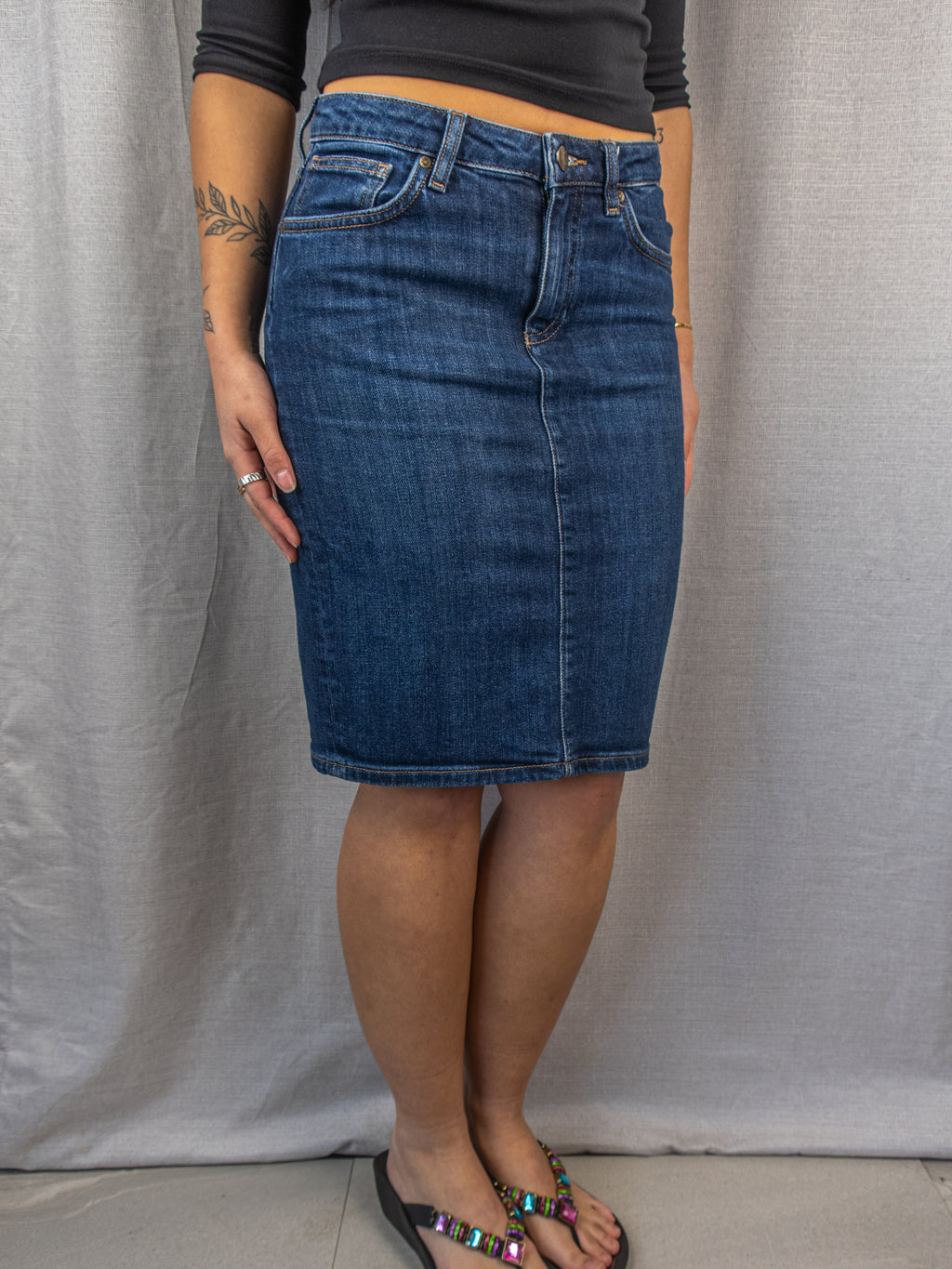 Gant Denim Midi Skirt - Classic Blue Wash - Size 8