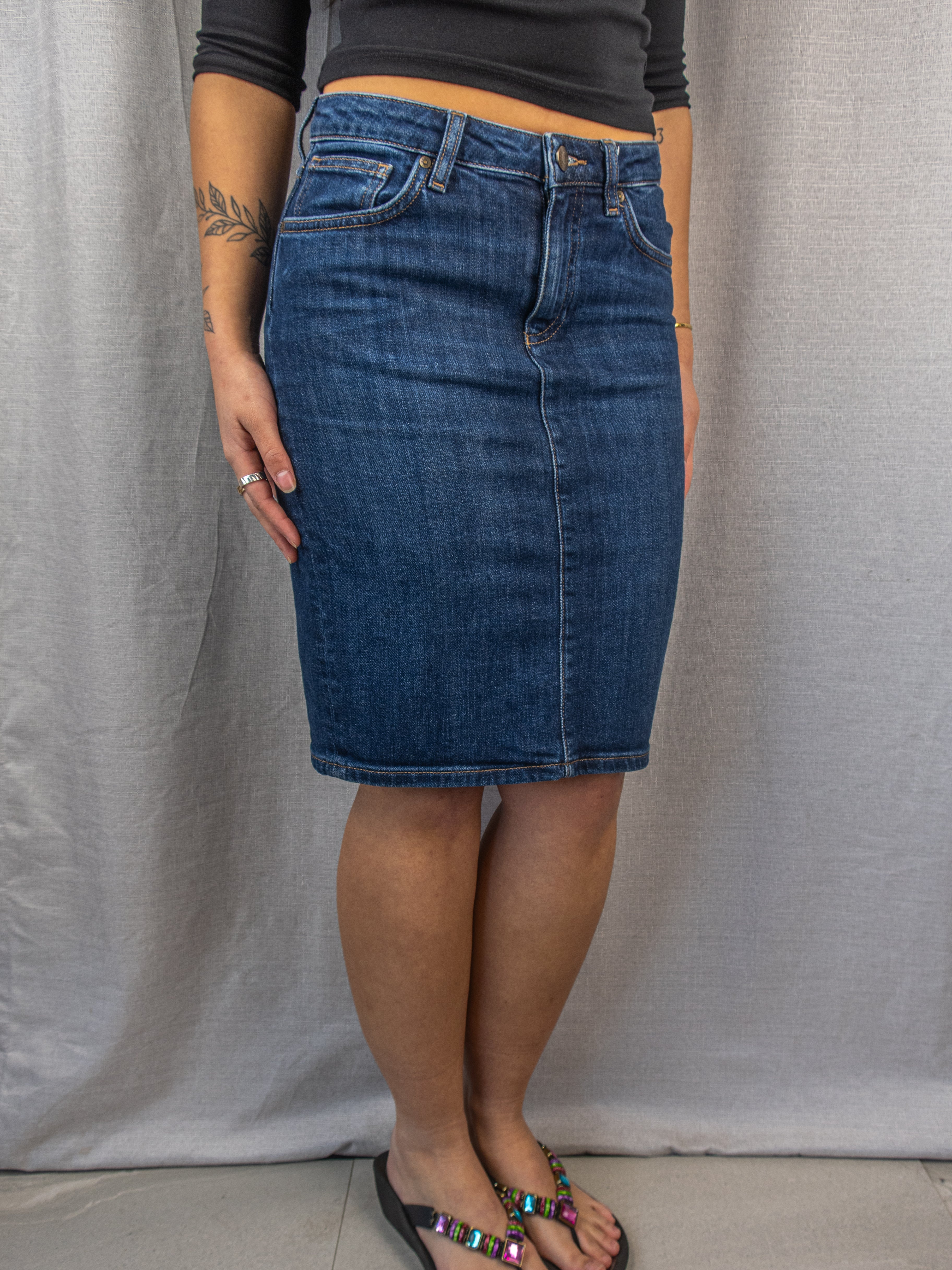 Gant Denim Midi Skirt - Classic Blue Wash - Size 8