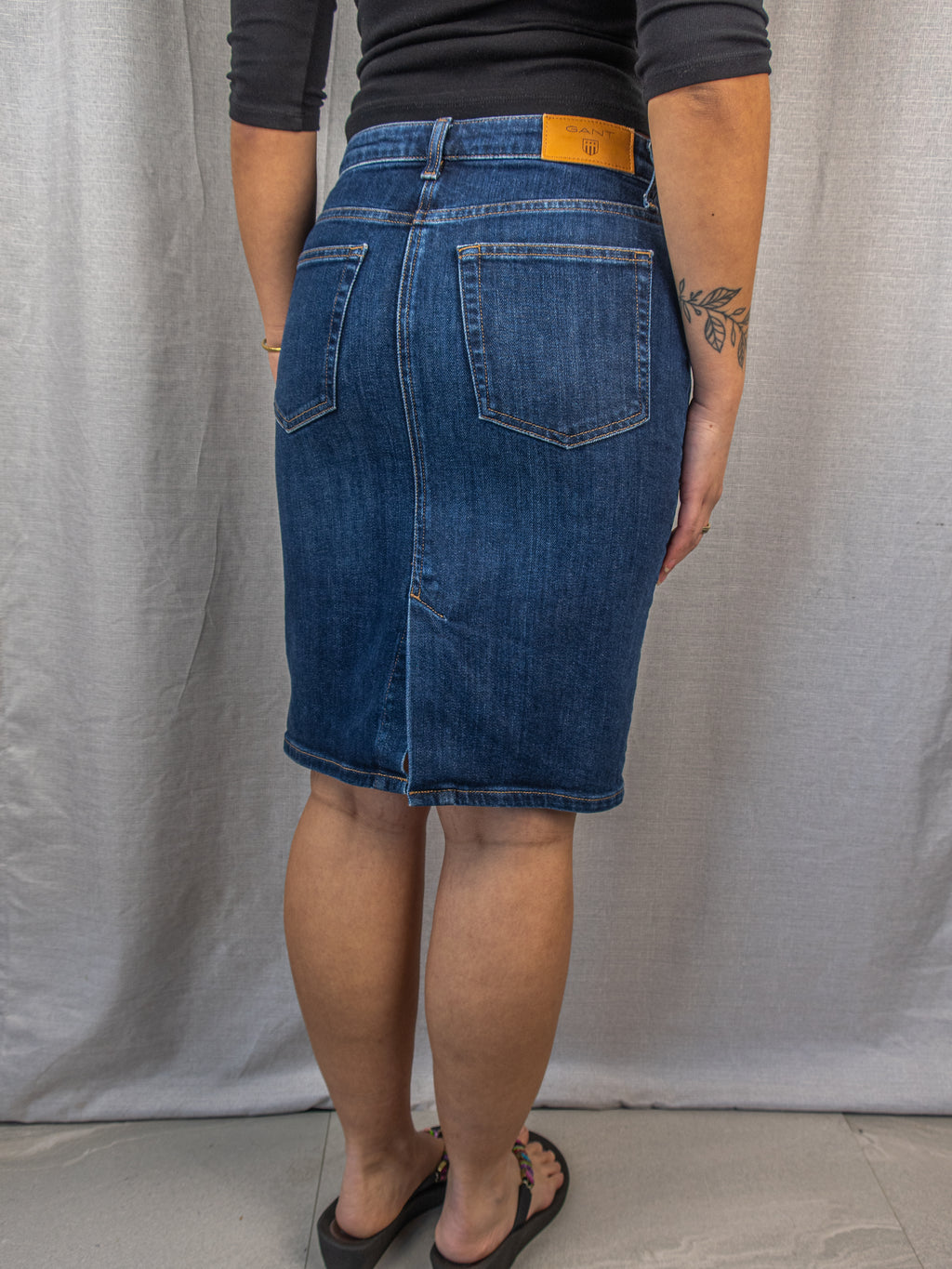 Gant Denim Midi Skirt - Classic Blue Wash - Size 8
