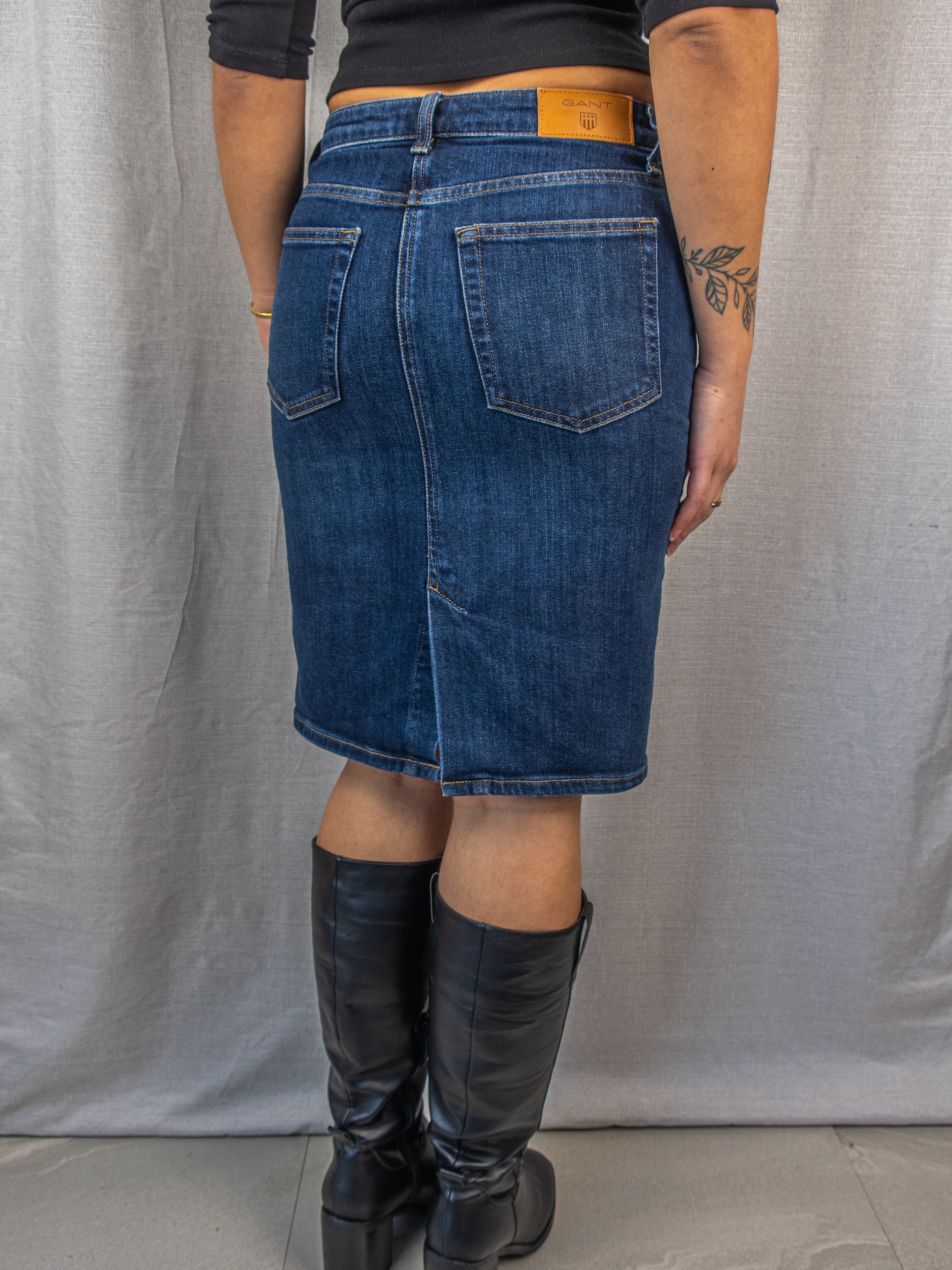 Gant Denim Midi Skirt - Classic Blue Wash - Size 8