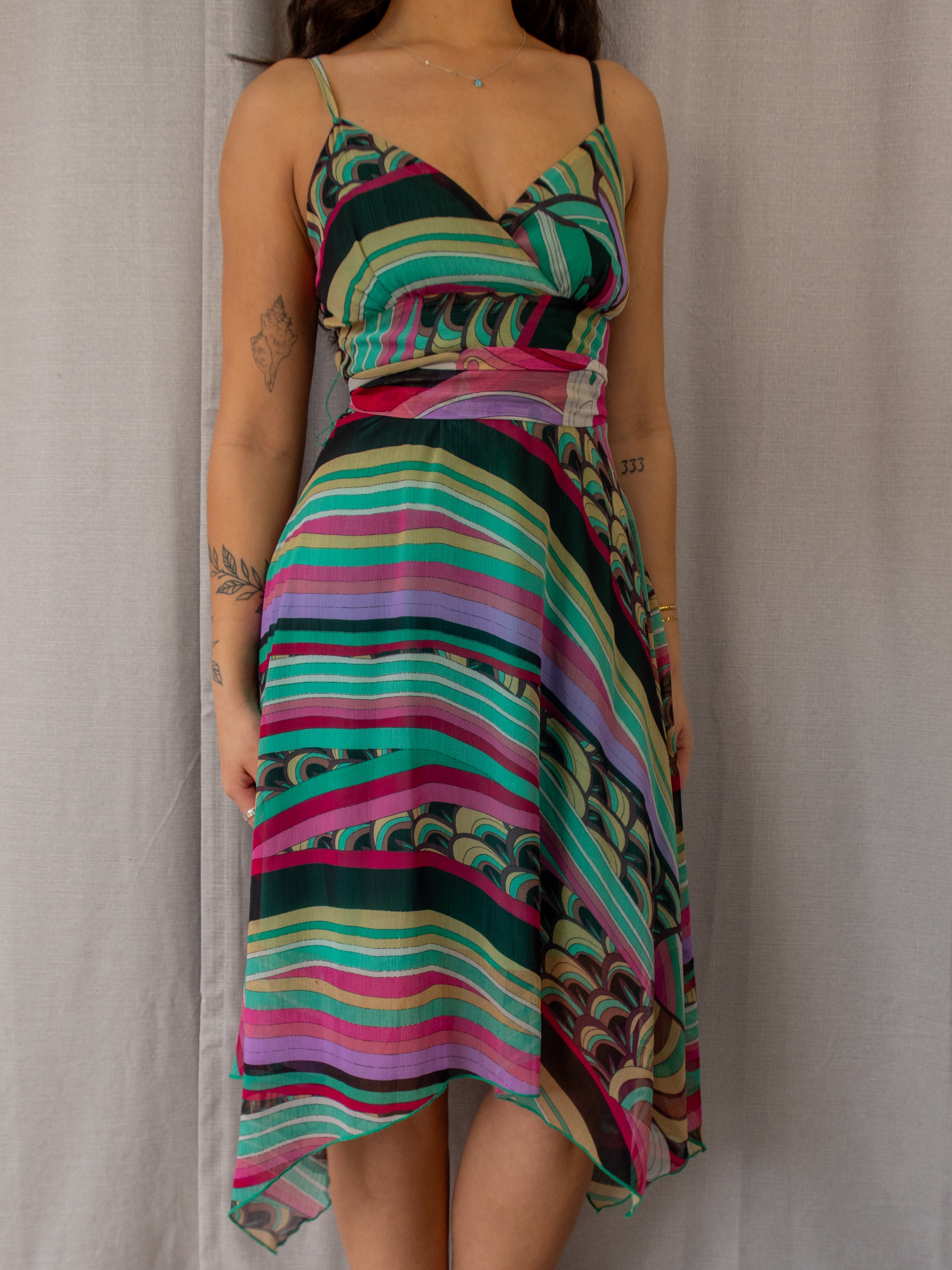 Y2K Blackout Australia Midi Dress - Abstract Print - Size 8