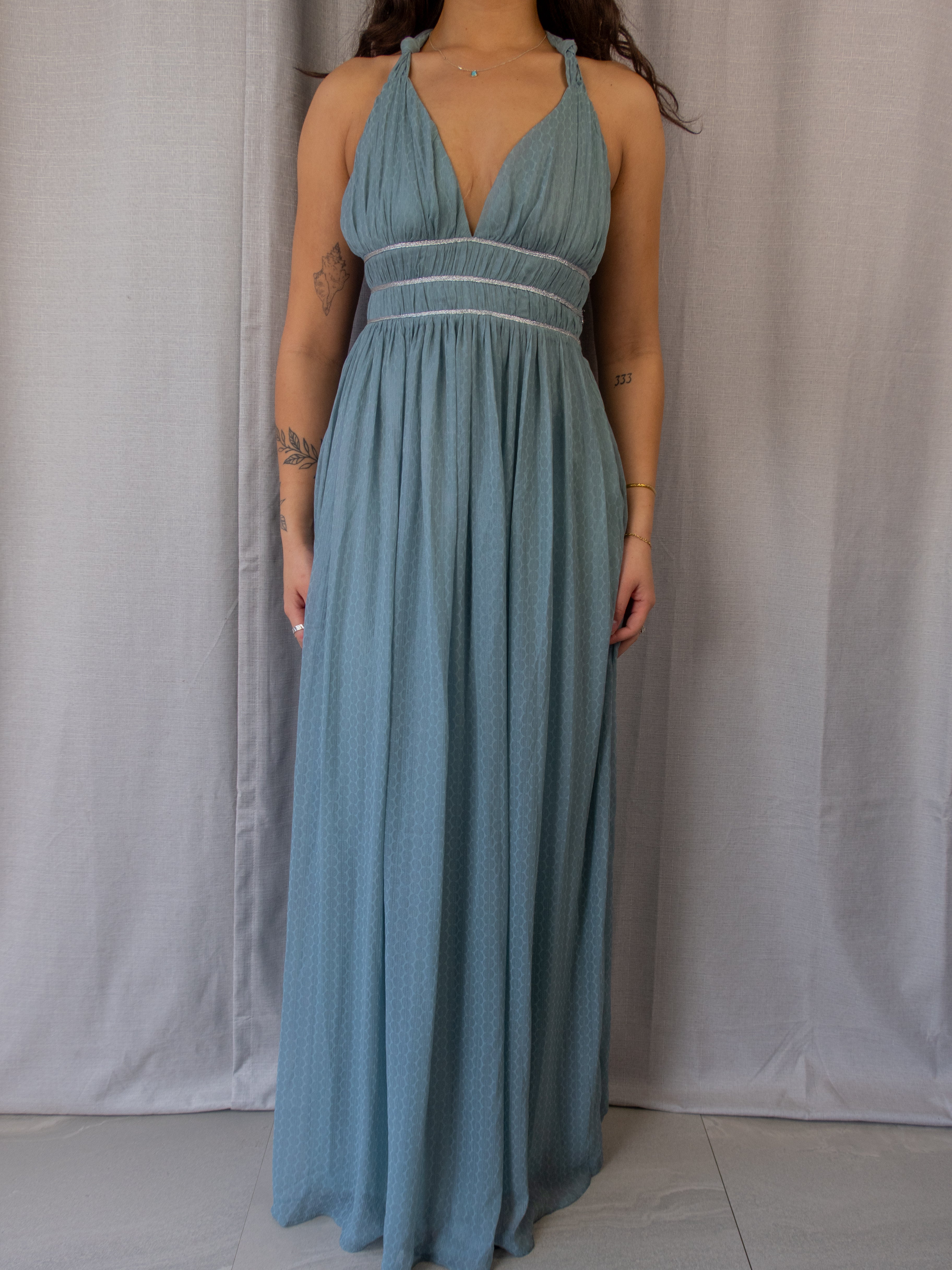 Martini Maxi Dress - Halter Chiffon - Size 8