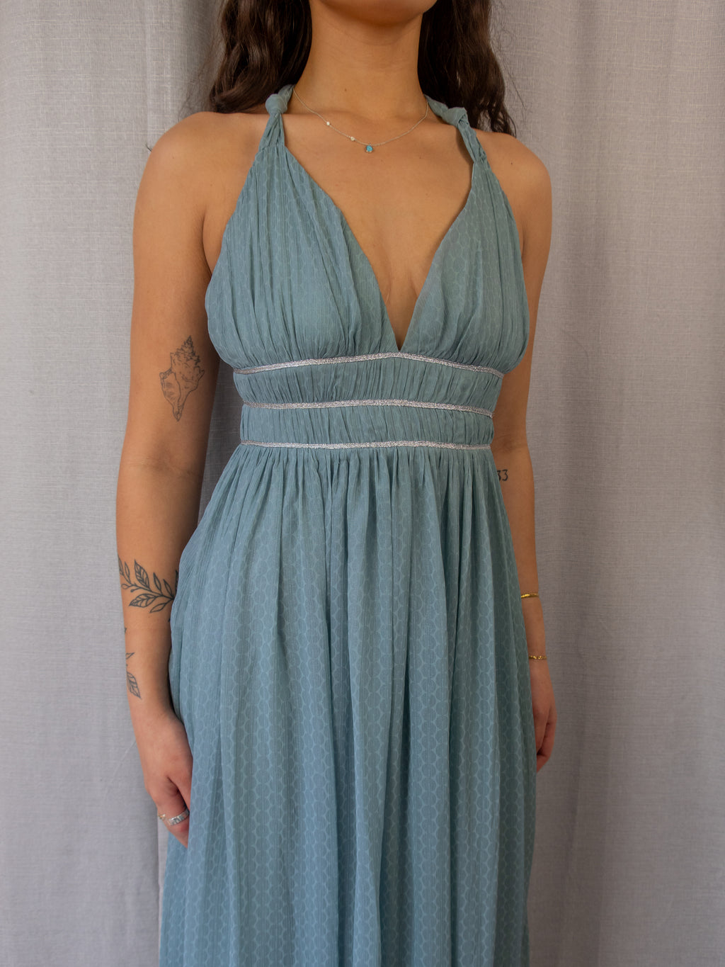 Martini Maxi Dress - Halter Chiffon - Size 8