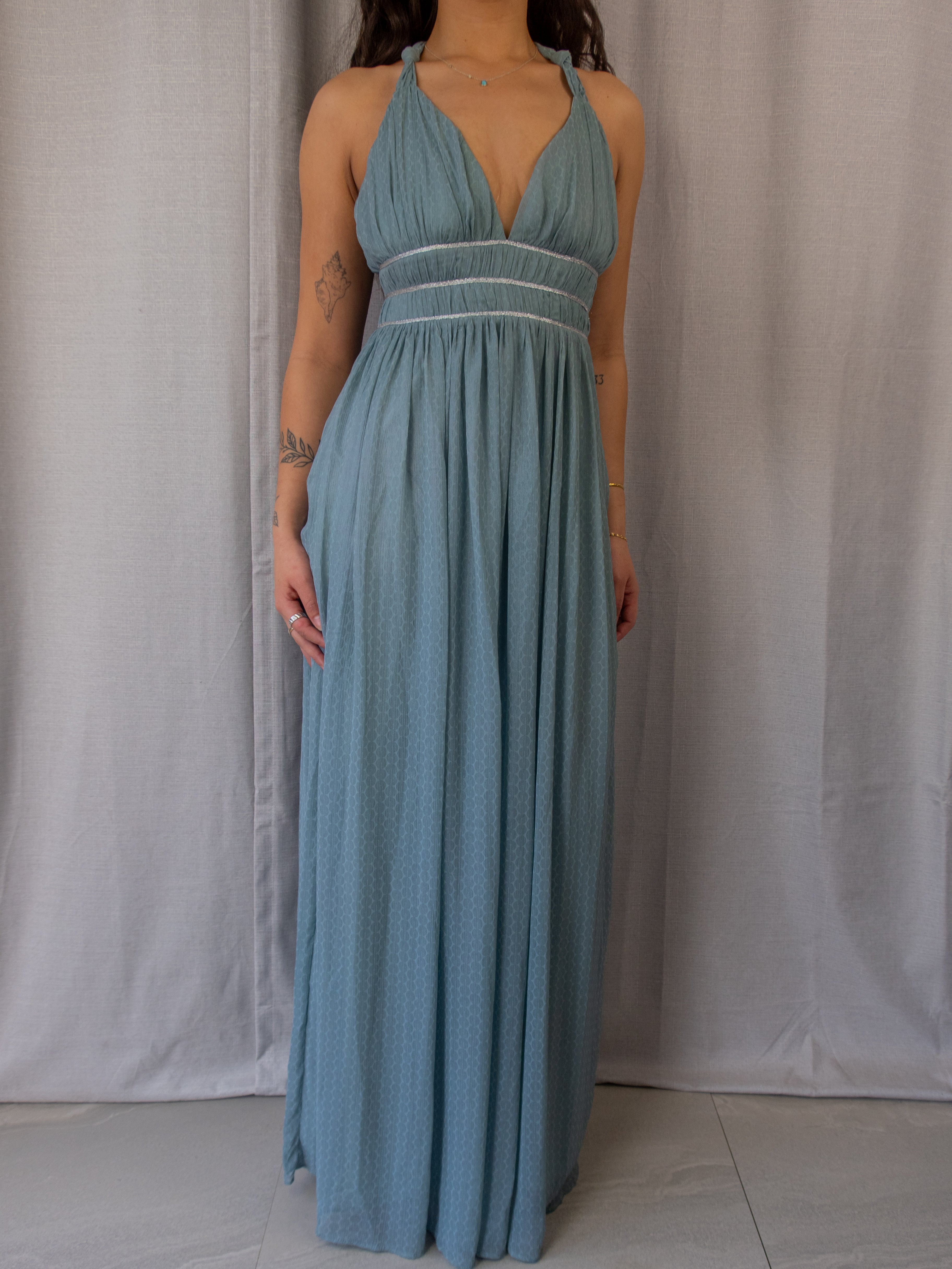 Martini Maxi Dress - Halter Chiffon - Size 8