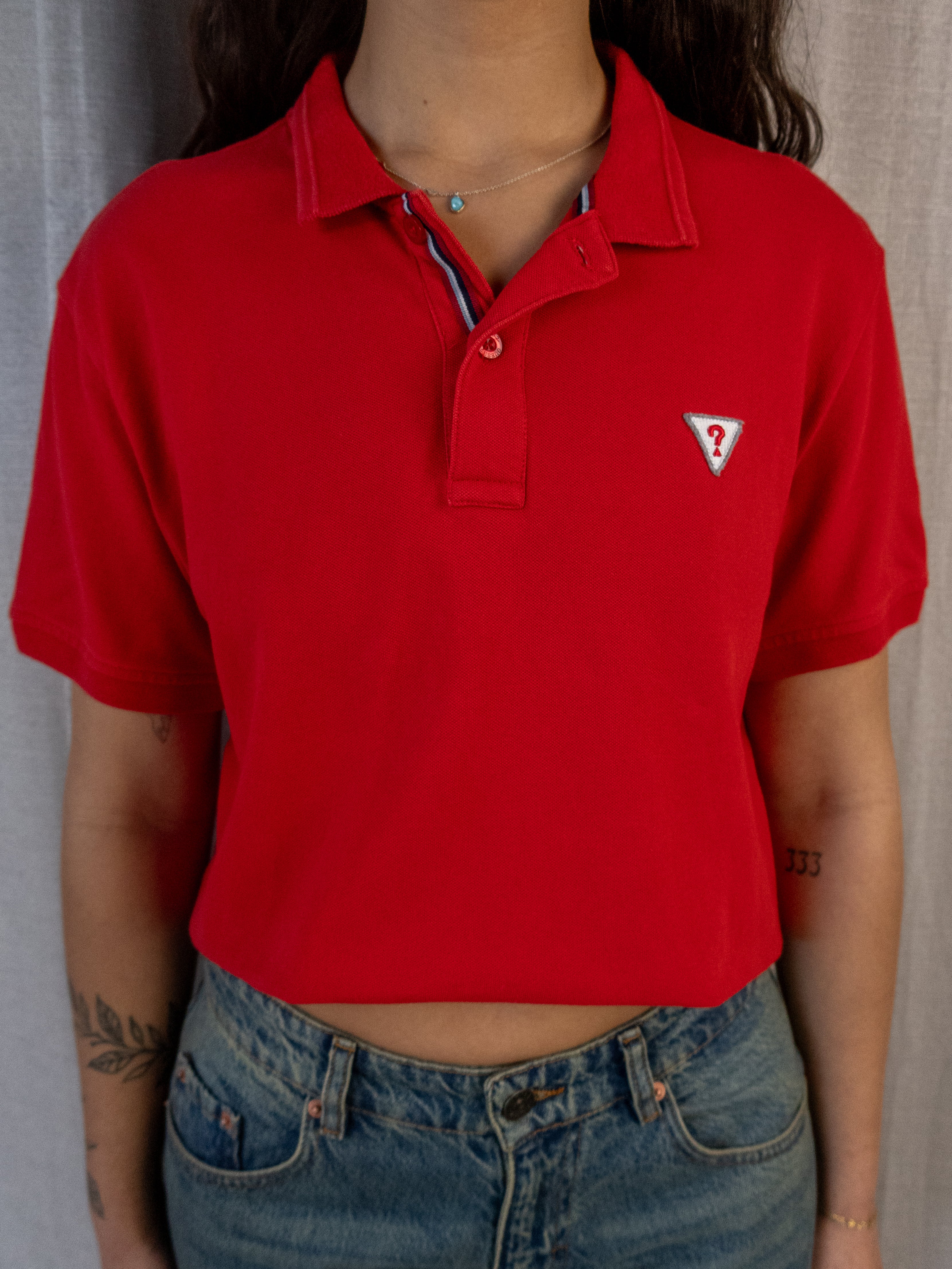 Guess Polo Shirt - Logo Detail - Size L