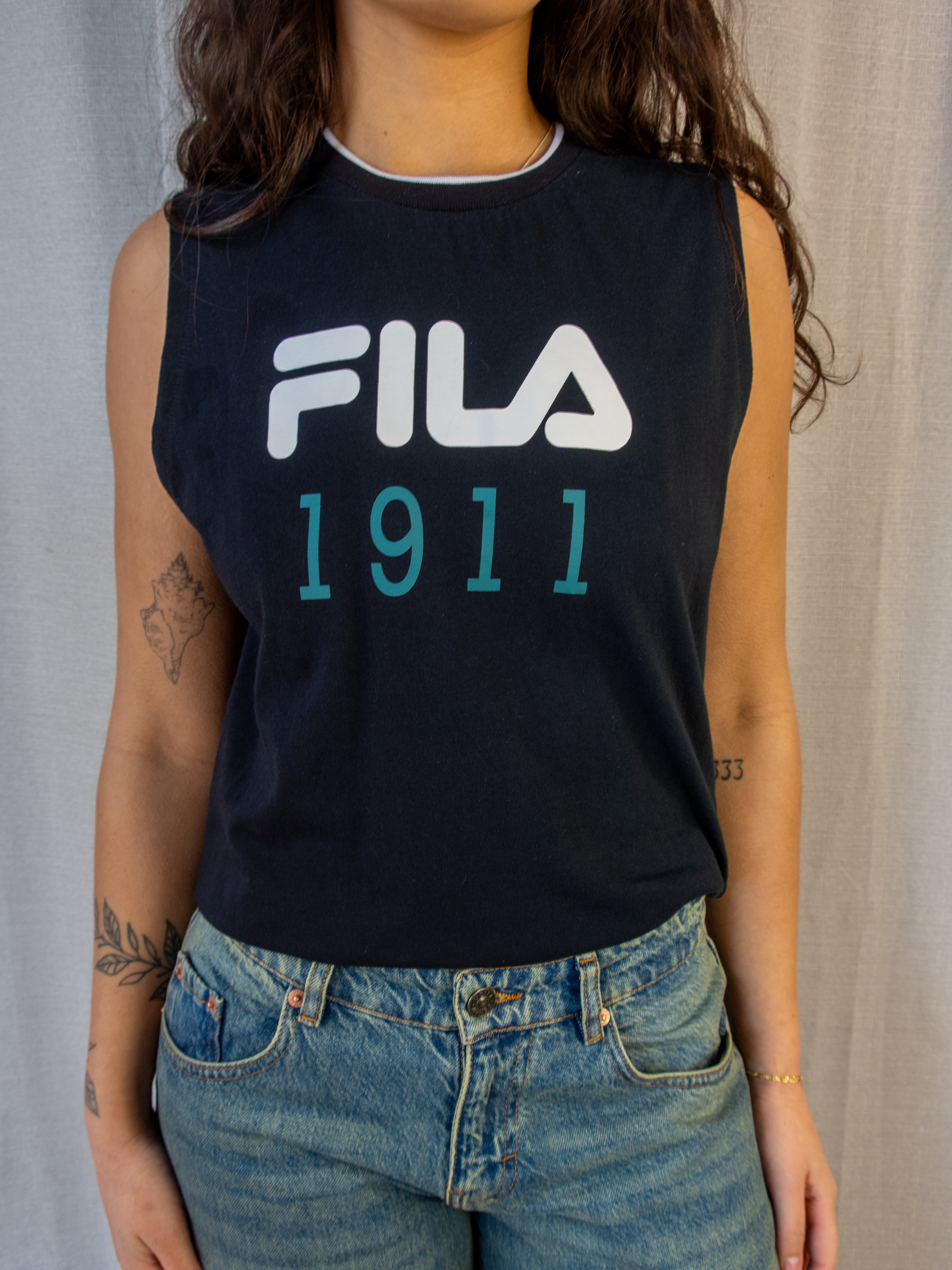 Fila Tank Top - Sport Logo Print - Size 14