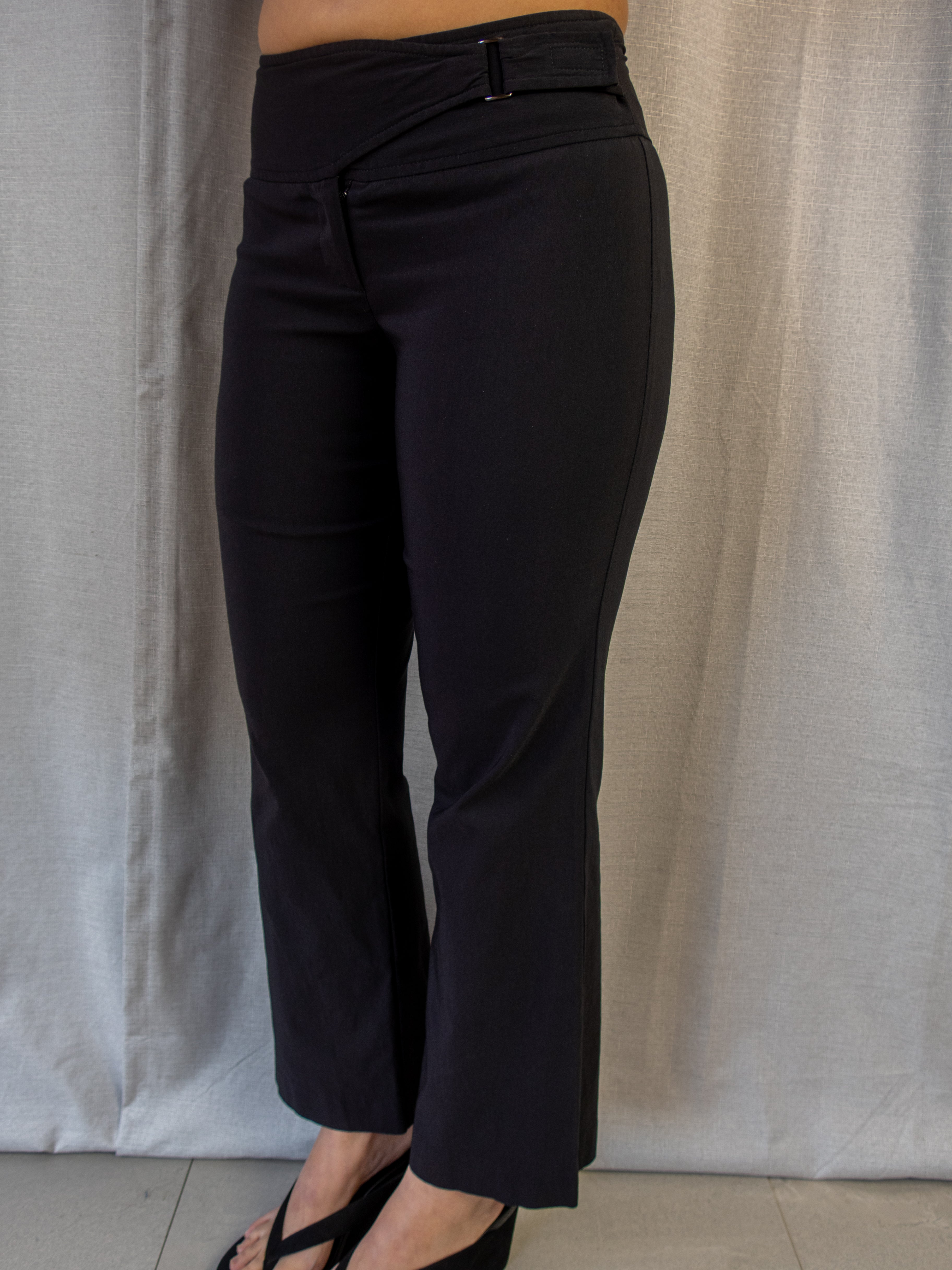 Y2K Events Black Wrap Waist Pants - Minimal Straight Leg - Size 6