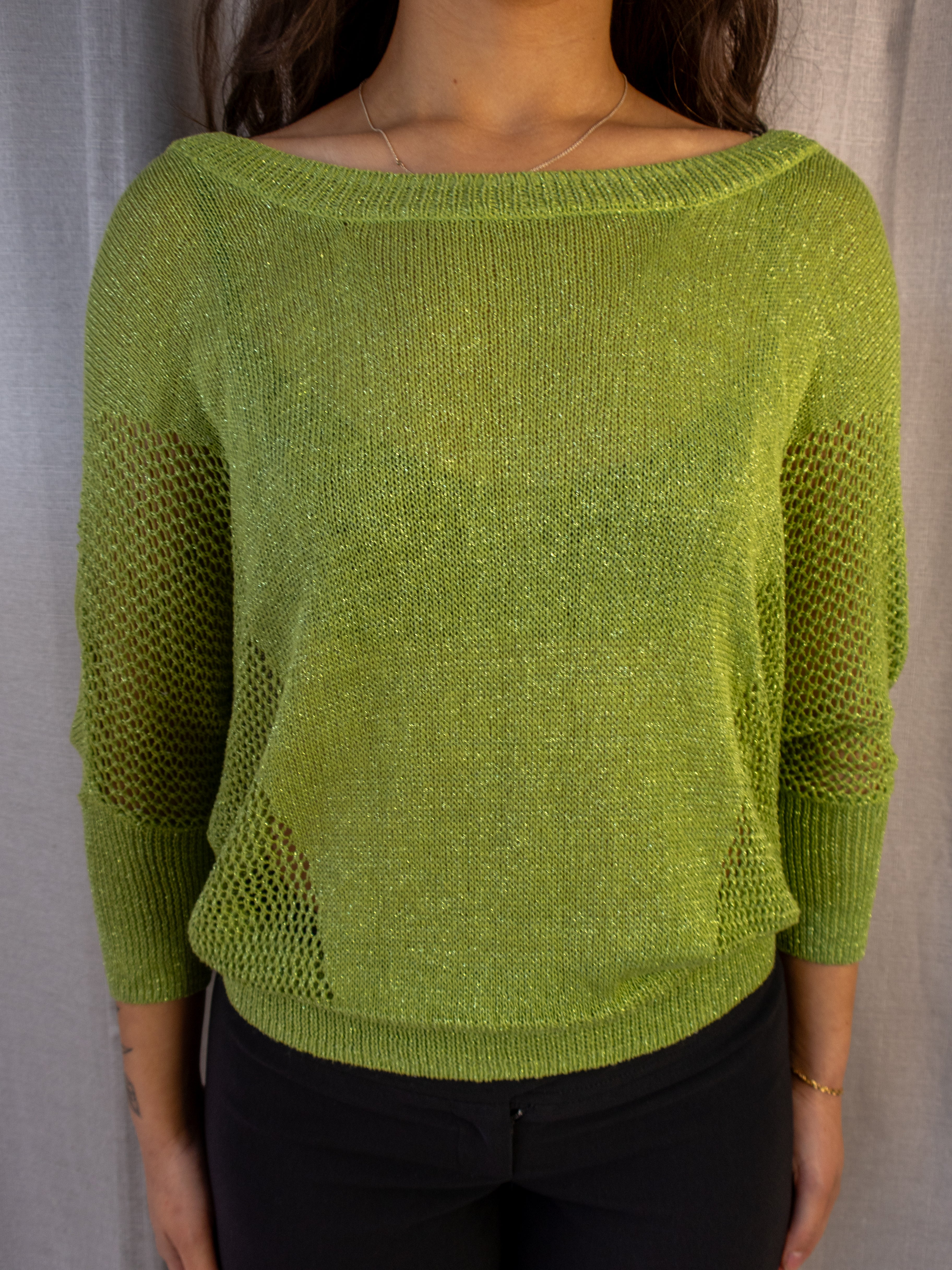 Y2K SES Knit Top - Lime Green - Size 10