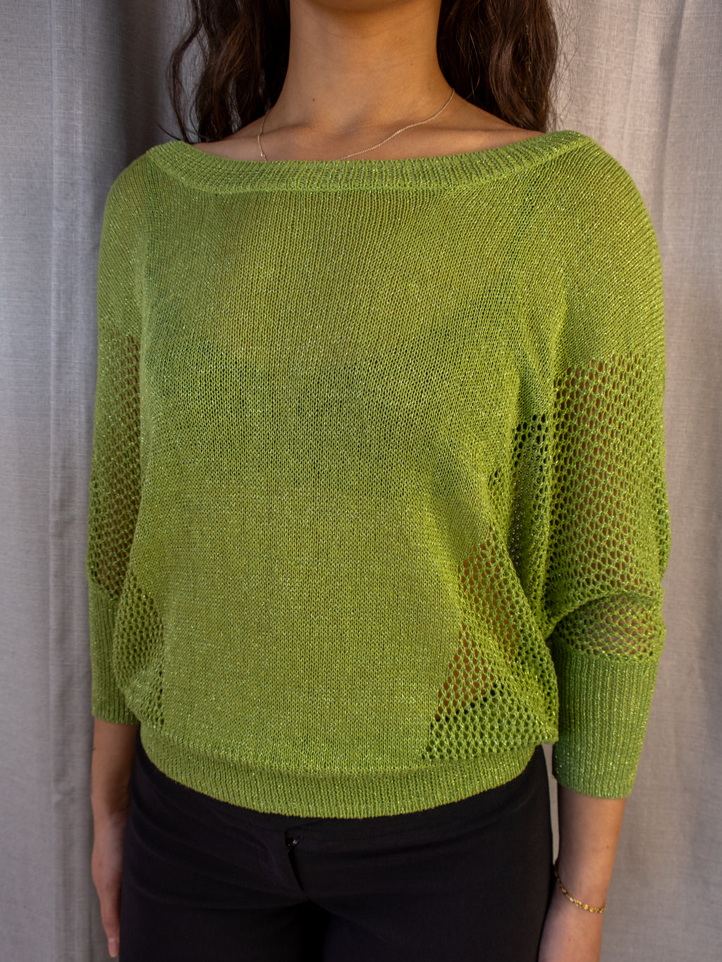 Y2K SES Knit Top - Lime Green - Size 10