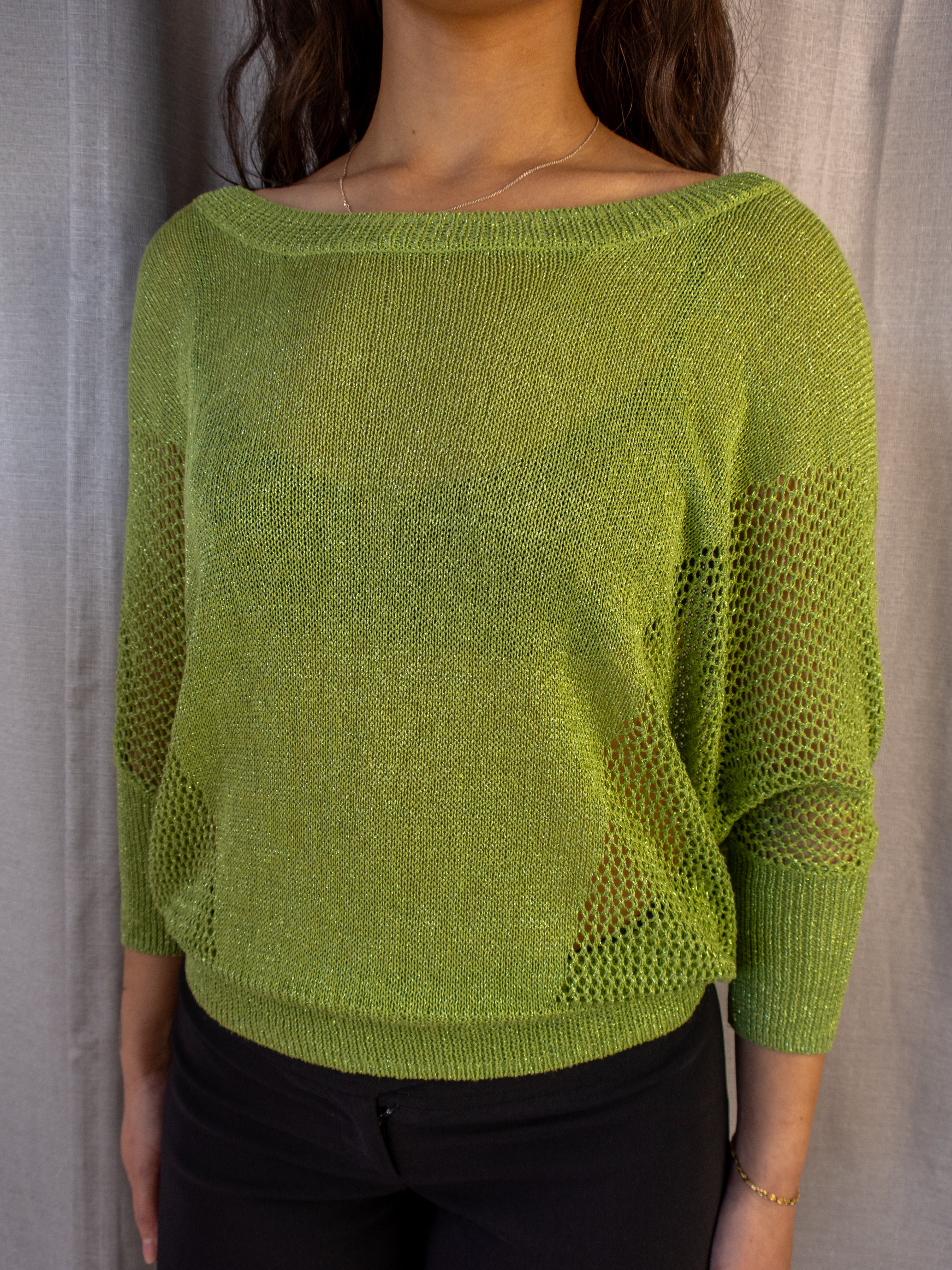 Y2K SES Knit Top - Lime Green - Size 10